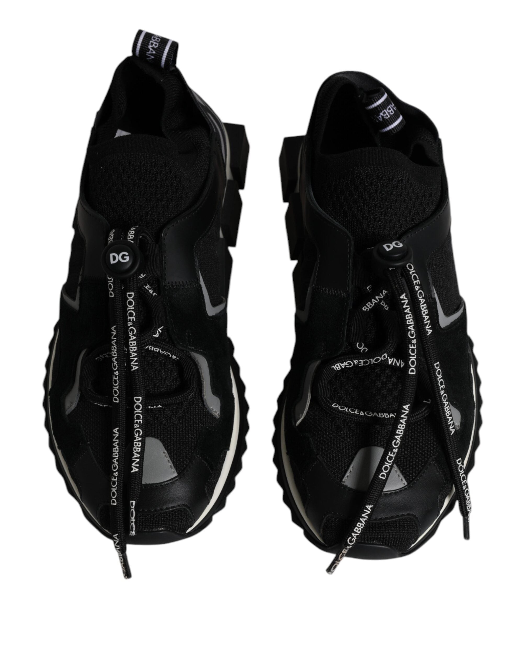Dolce & Gabbana Black White Logo Sorrento Mens Sneakers Men's Shoes