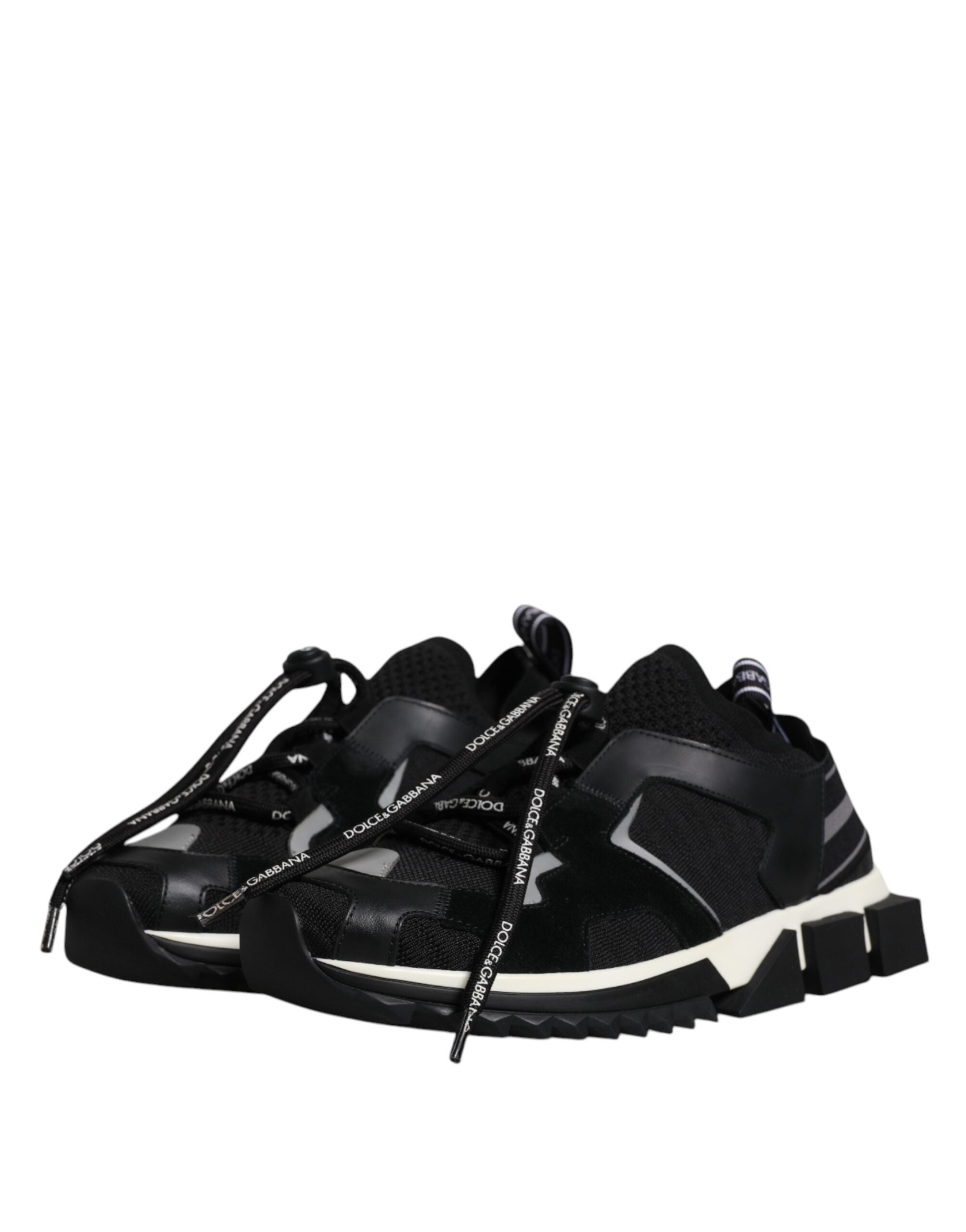 Dolce & Gabbana Black White Logo Sorrento Mens Sneakers Men's Shoes