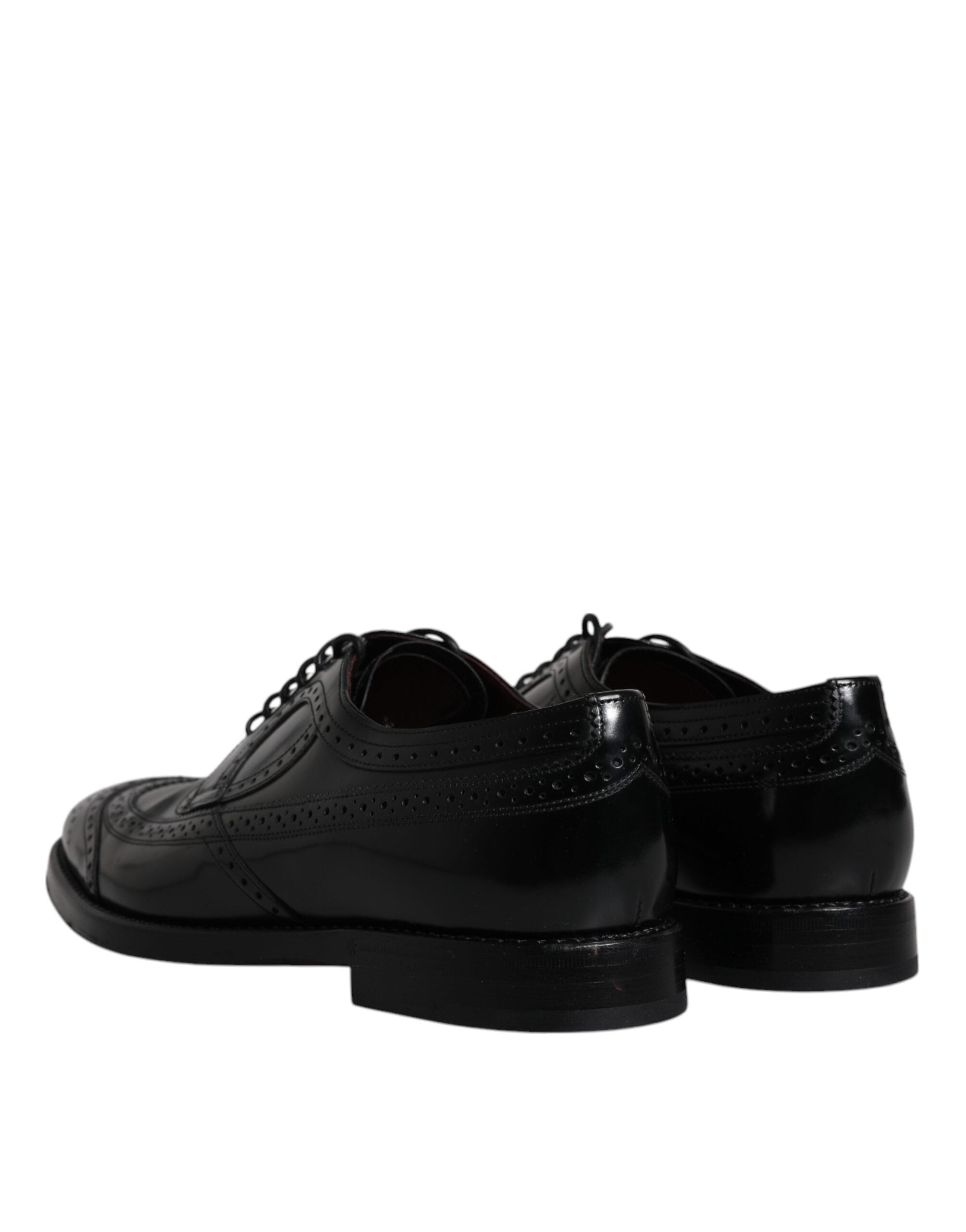 Dolce & Gabbana Black Leather Derby Wingtip Formal Men's Shoes (Pre-Owned)