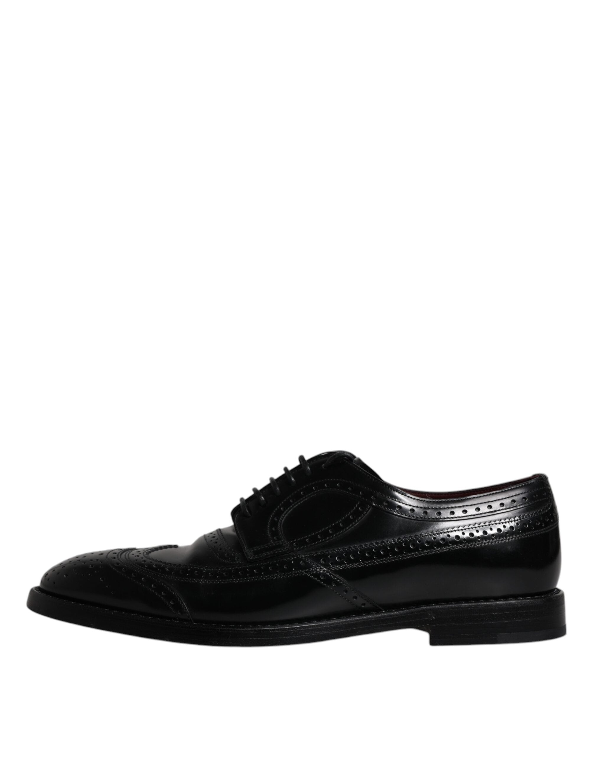 Dolce & Gabbana Black Leather Derby Wingtip Formal Men's Shoes (Pre-Owned)