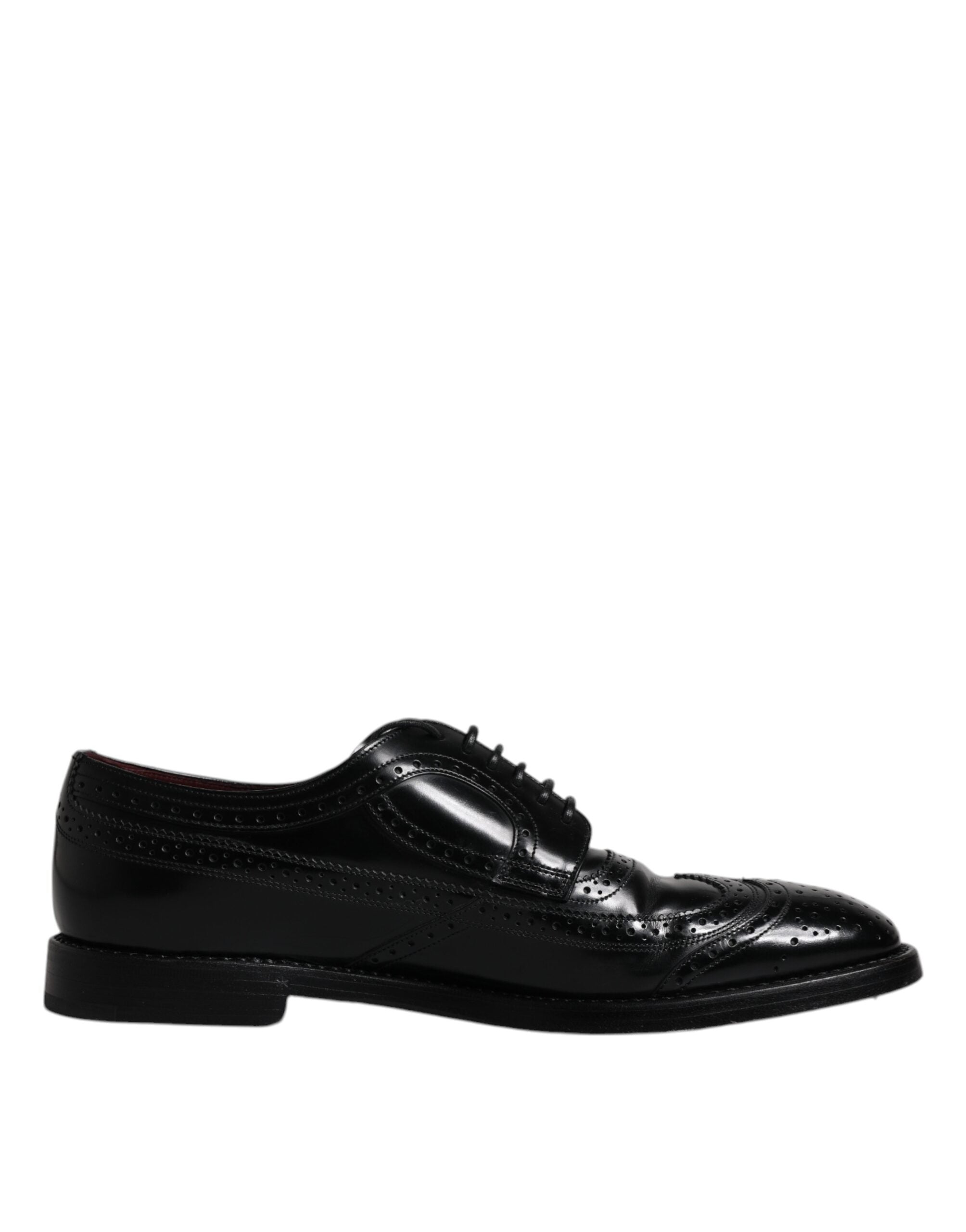 Dolce & Gabbana Black Leather Derby Wingtip Formal Men's Shoes (Pre-Owned)