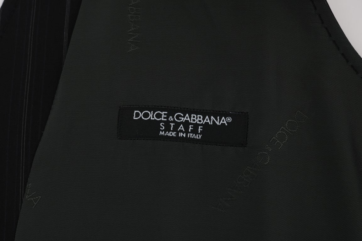 Dolce & Gabbana Black STAFF Cotton Striped Men's Vest