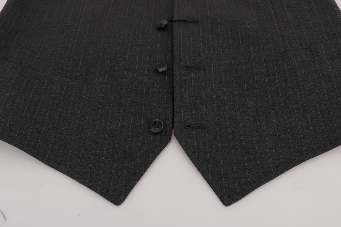 Dolce & Gabbana Gray STAFF Cotton Striped Men's Vest