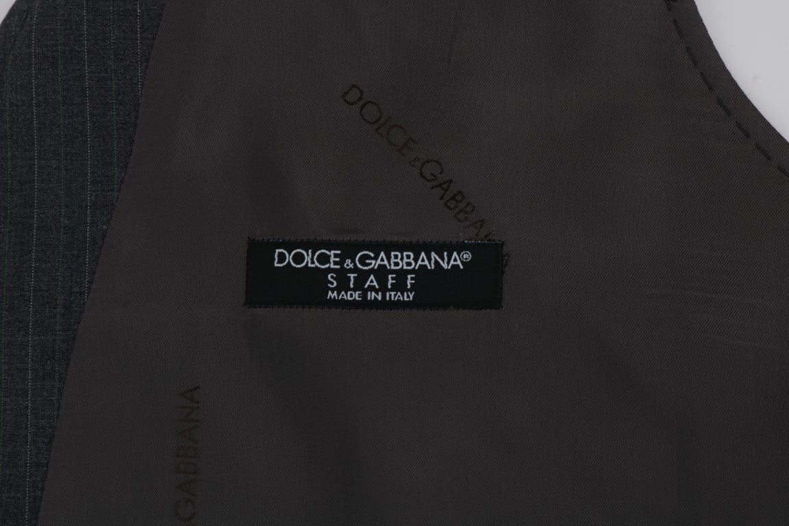 Dolce & Gabbana Gray STAFF Cotton Striped Men's Vest