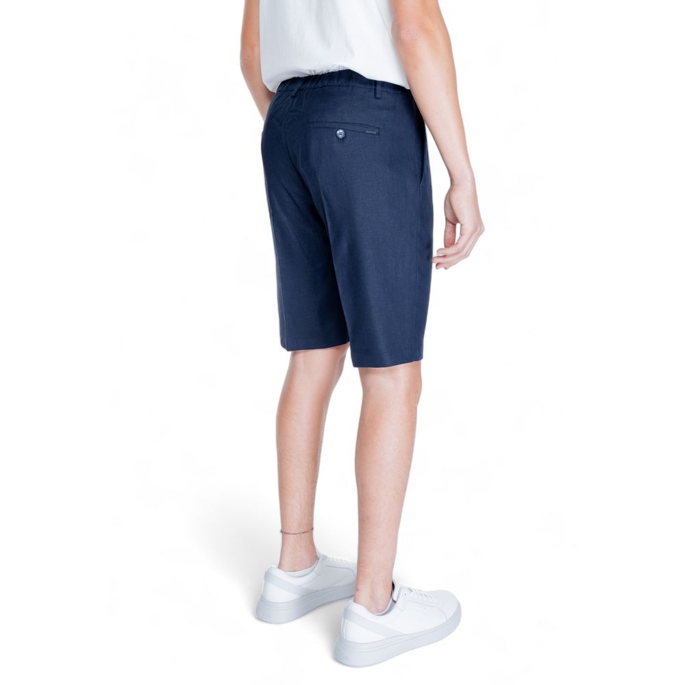 Antony Morato Blue Linen Bermuda Men's Shorts