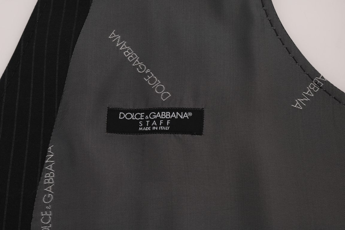 Dolce & Gabbana Gray STAFF Cotton Striped Men's Vest
