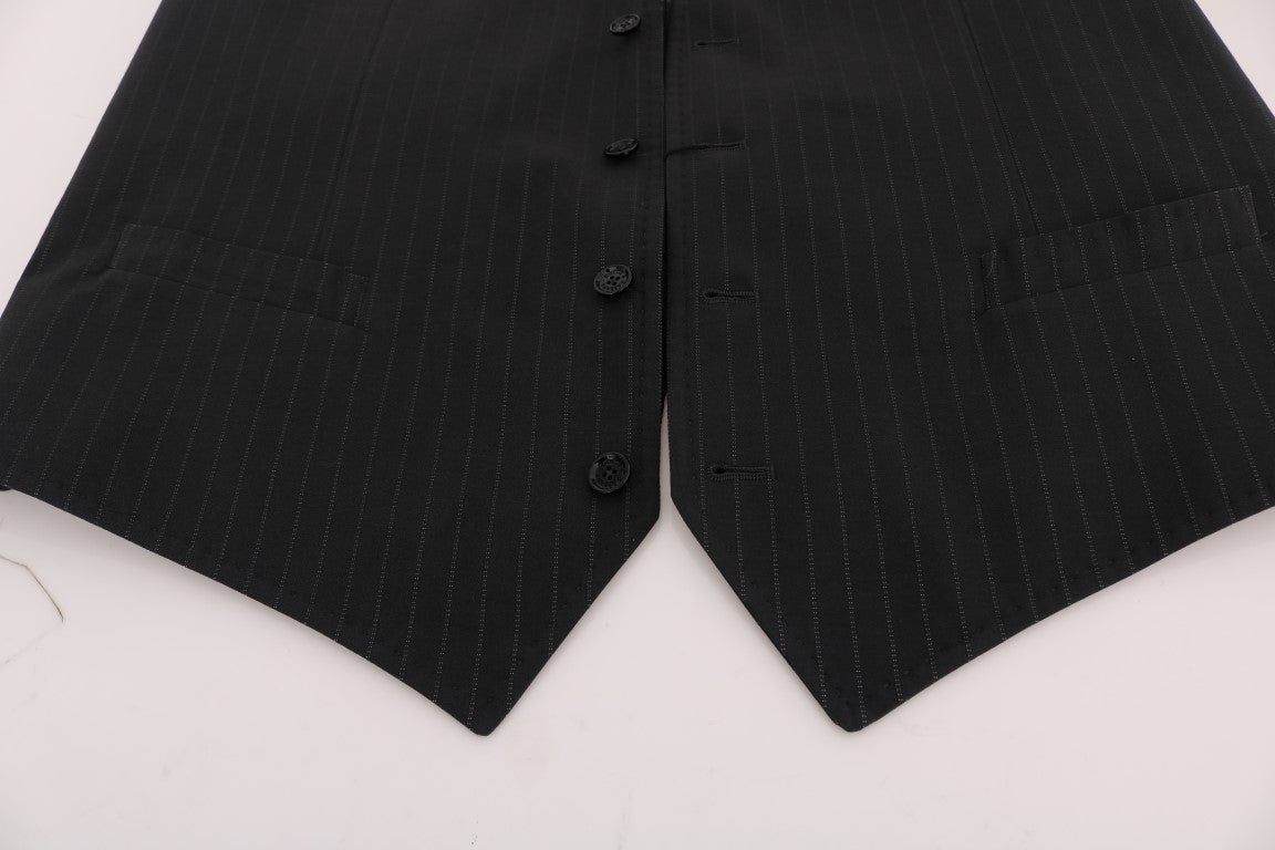 Dolce & Gabbana Gray STAFF Cotton Striped Men's Vest