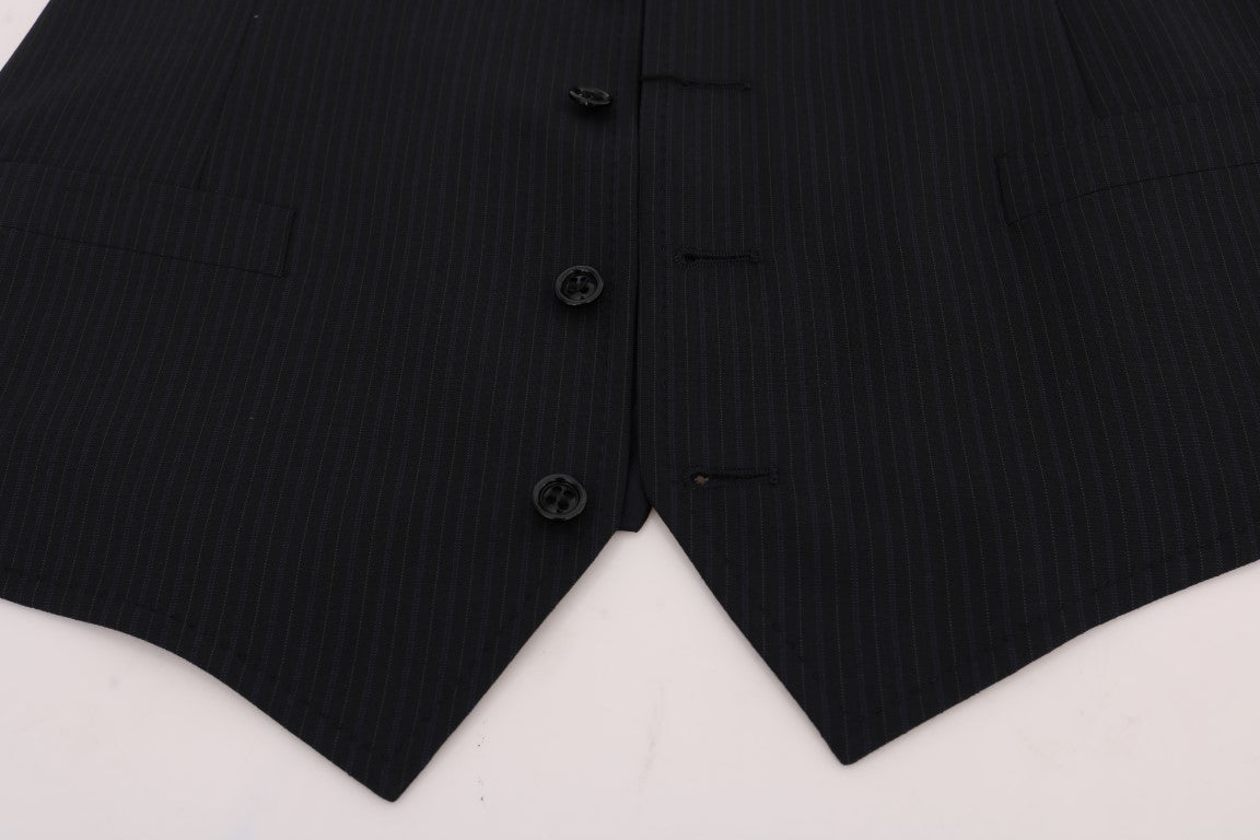 Dolce & Gabbana Black STAFF Wool Striped Men's Vest