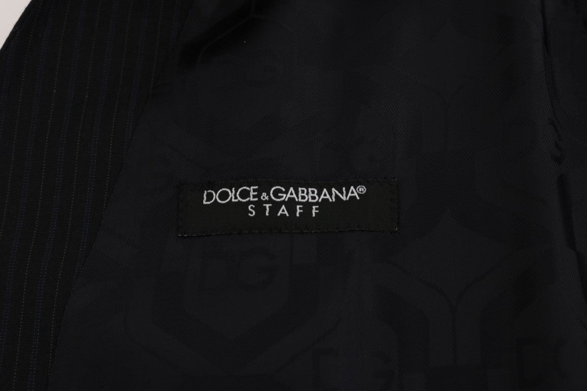 Dolce & Gabbana Sleek Striped Wool Blend Waistcoat Men's Vest