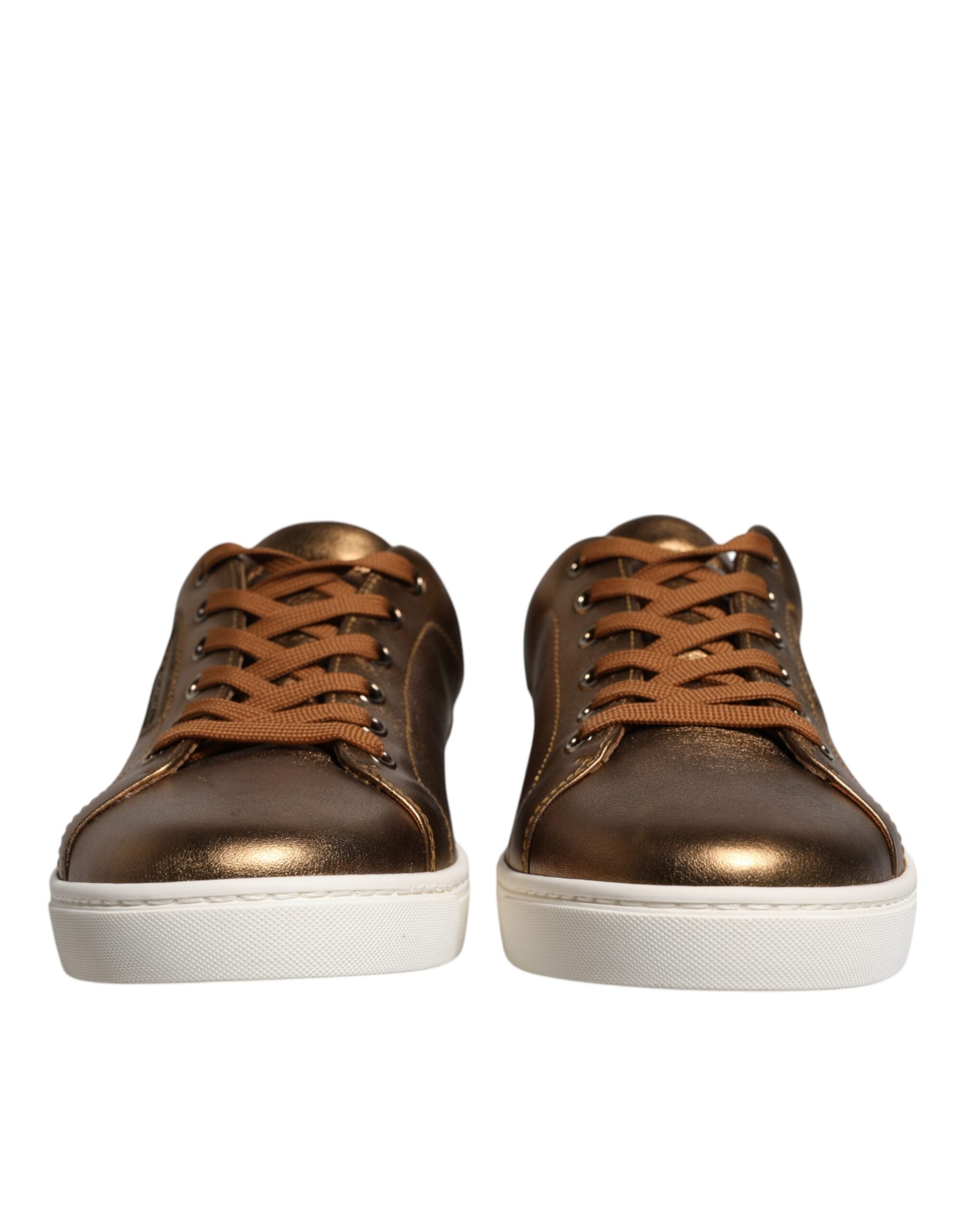 Dolce & Gabbana Gold Leather Logo London Men Sneaker Men's Shoes