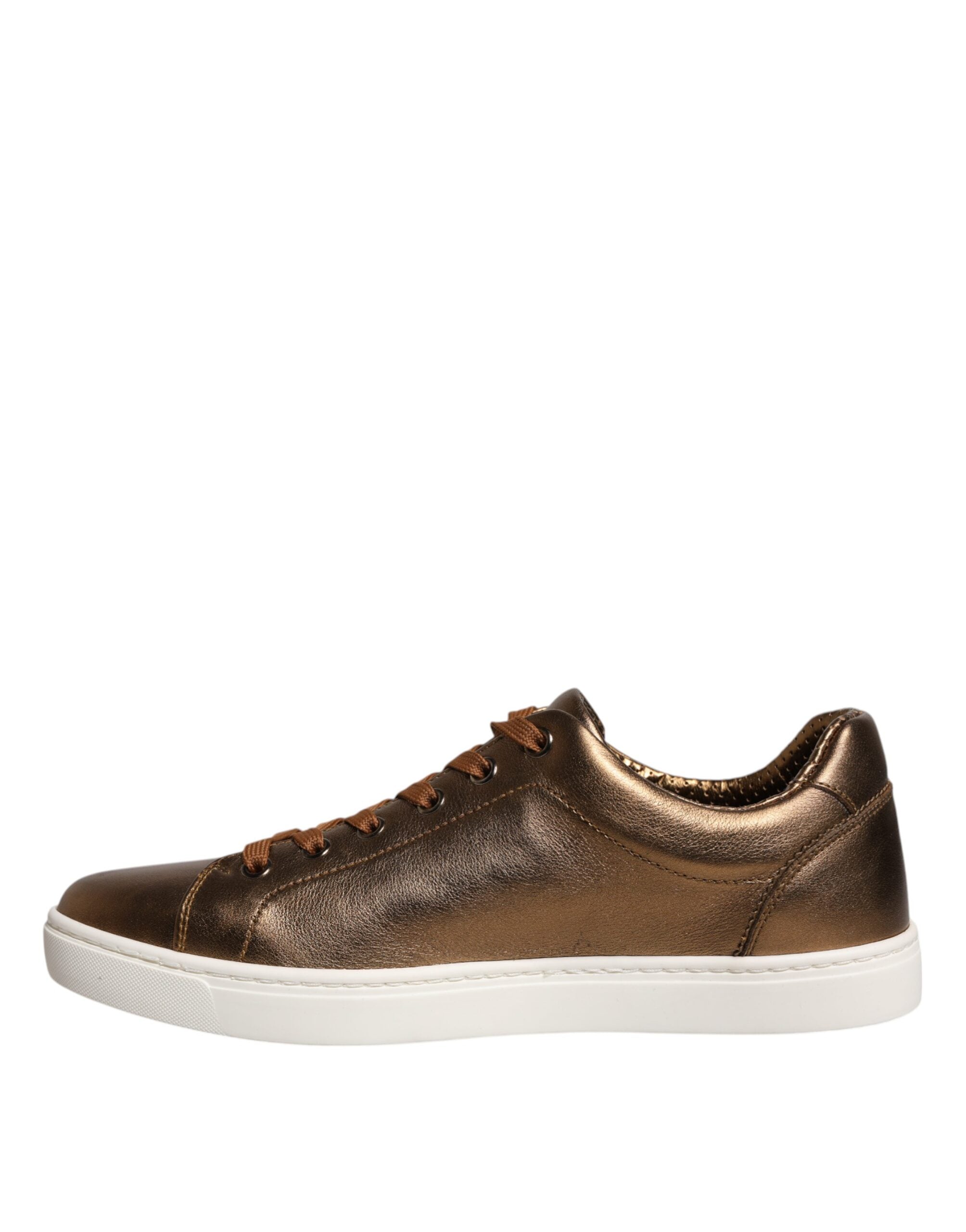 Dolce & Gabbana Gold Leather Logo London Men Sneaker Men's Shoes