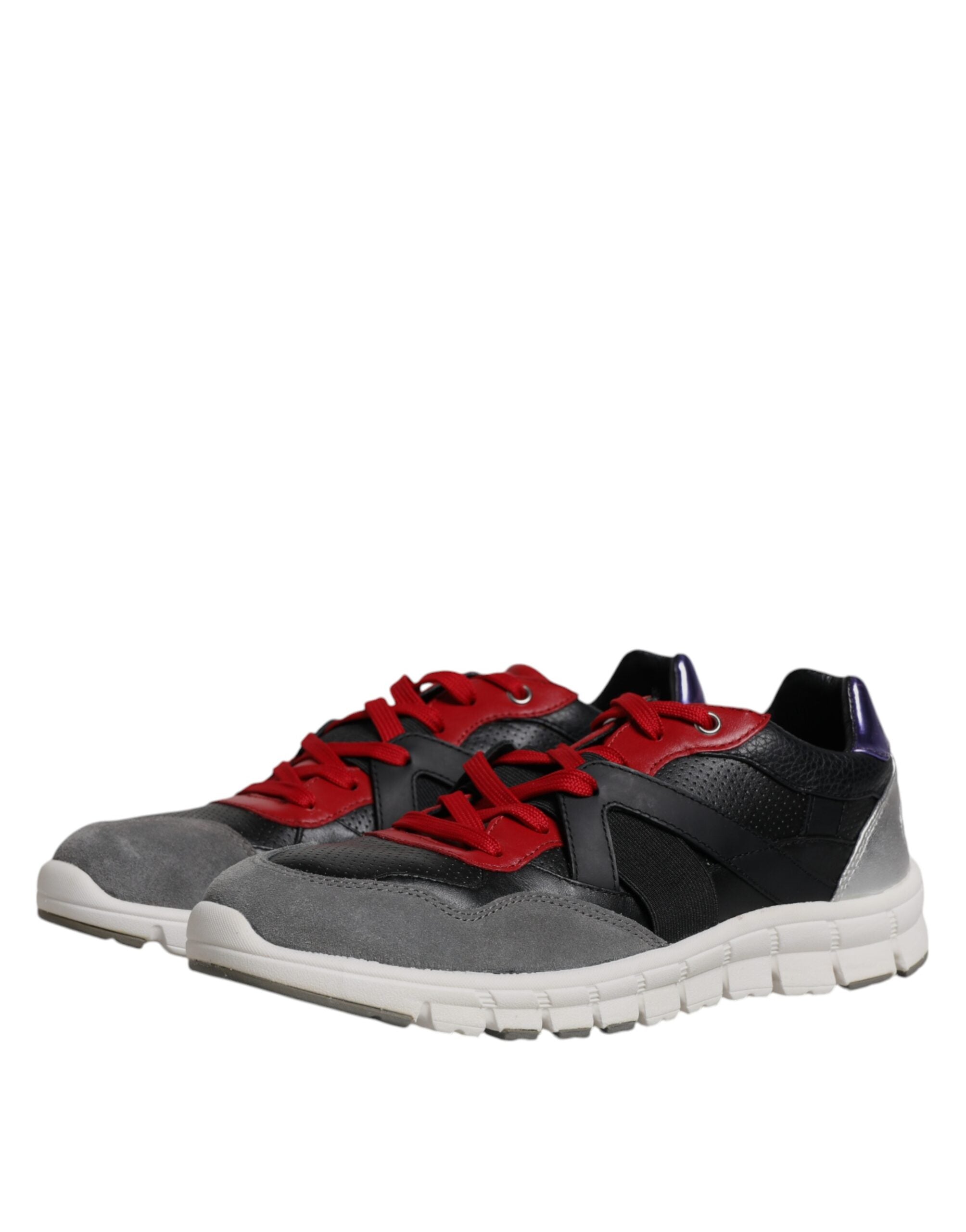 Dolce & Gabbana Multicolor Leather Suede Low Top Sneakers Men's Shoes