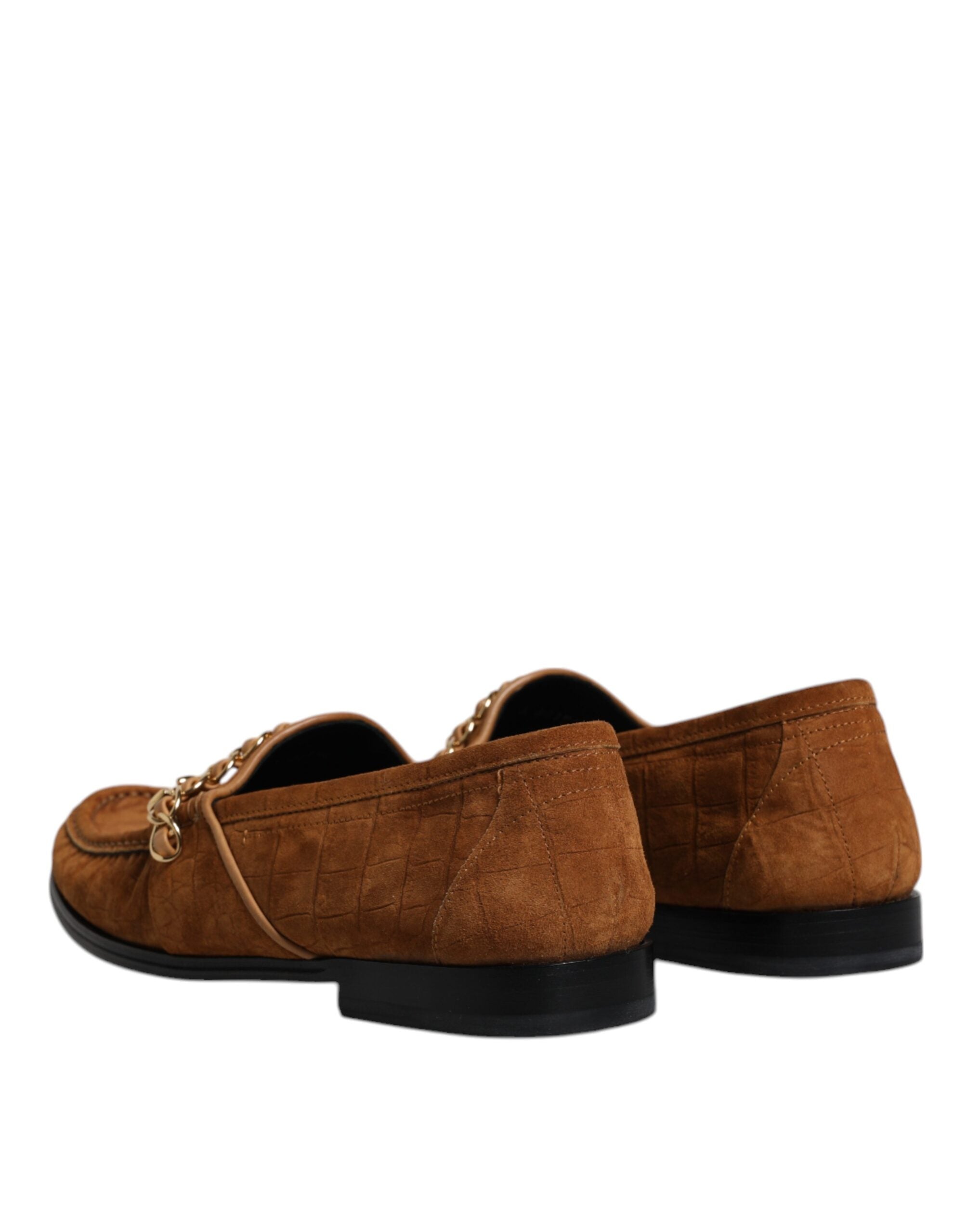 Dolce & Gabbana Brown Suede Leather Loafers Dress Men's Shoes (Pre-Owned)