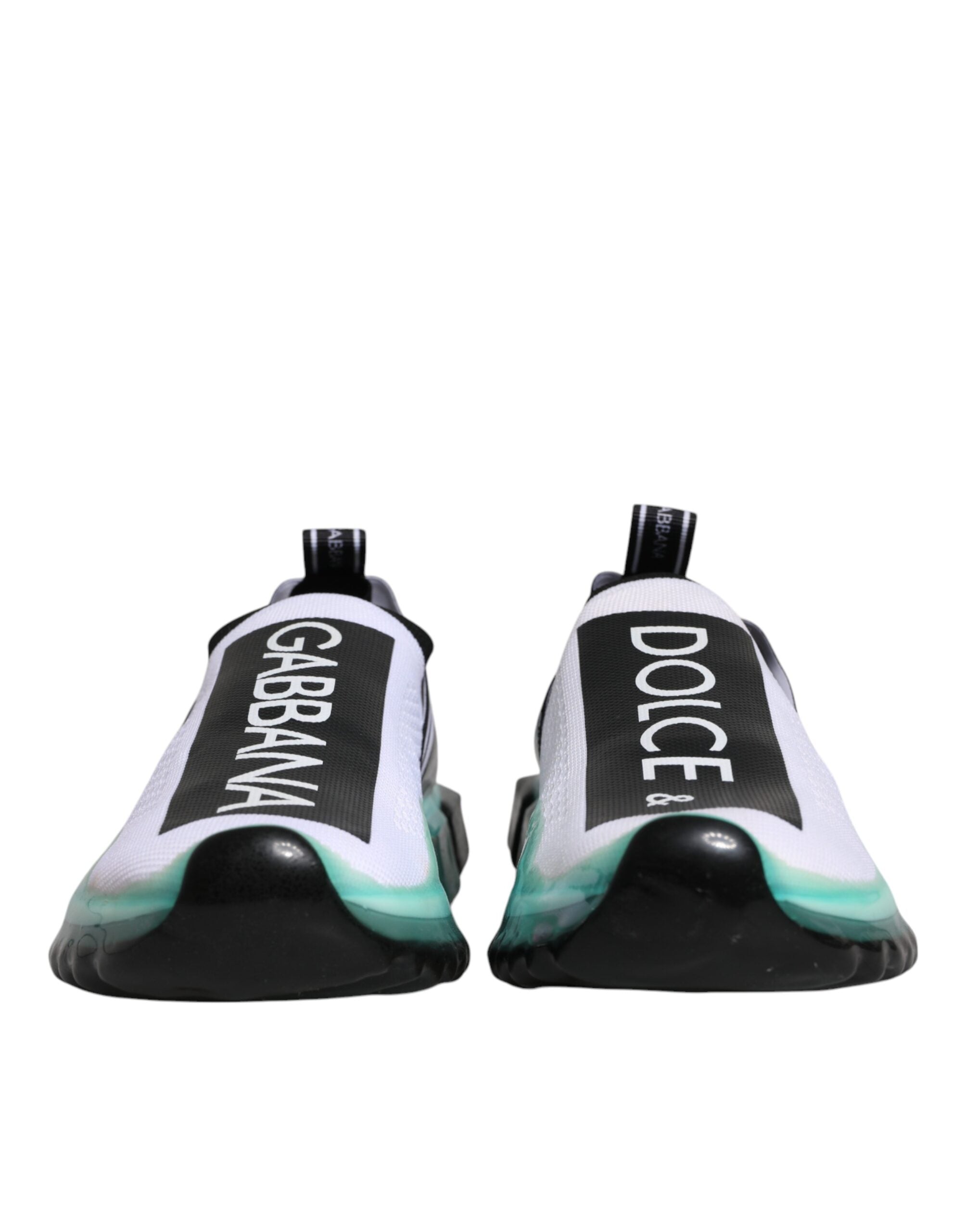 Dolce & Gabbana White Blue Sorrento Slip On Sneakers Men's Shoes