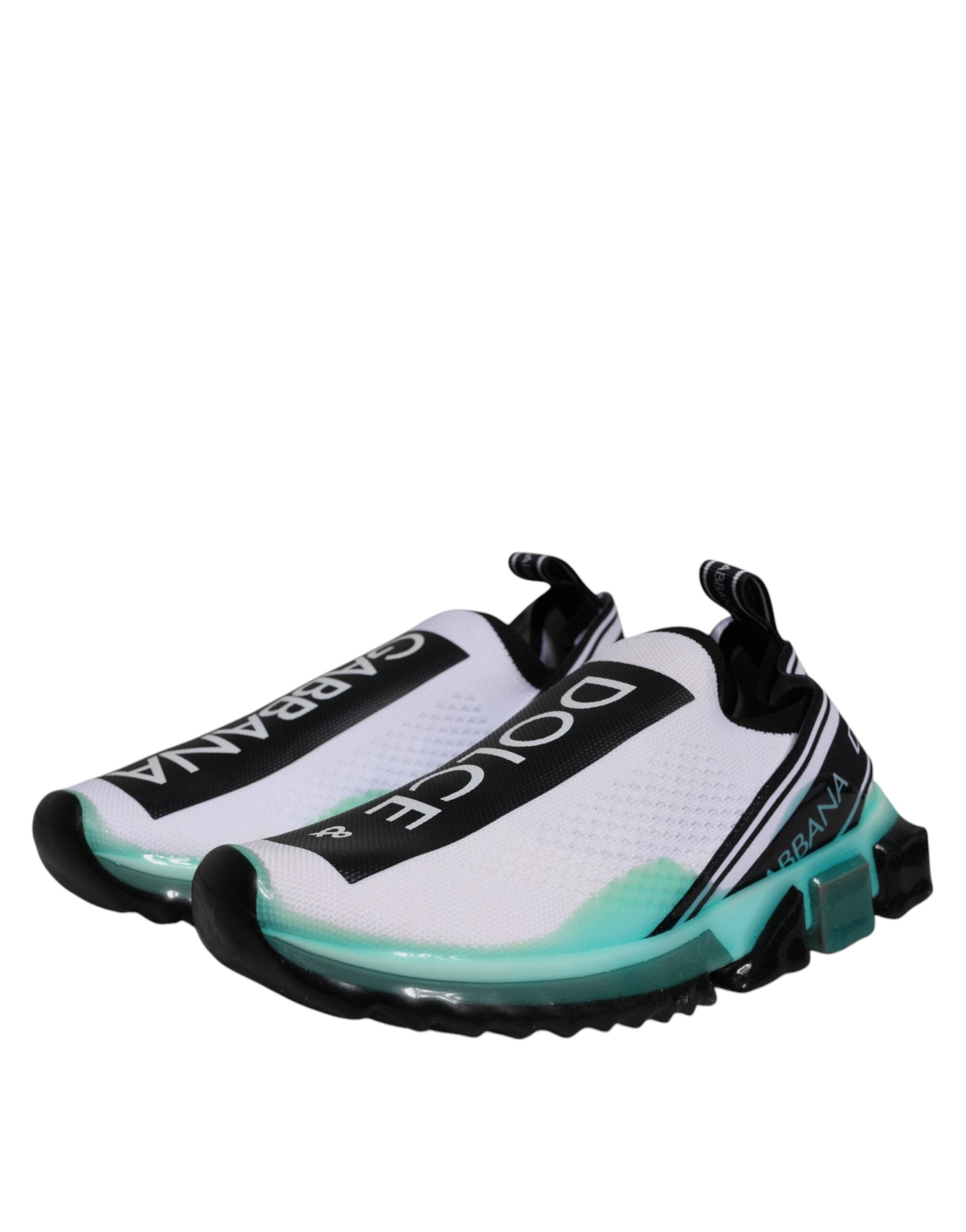 Dolce & Gabbana White Blue Sorrento Slip On Sneakers Men's Shoes