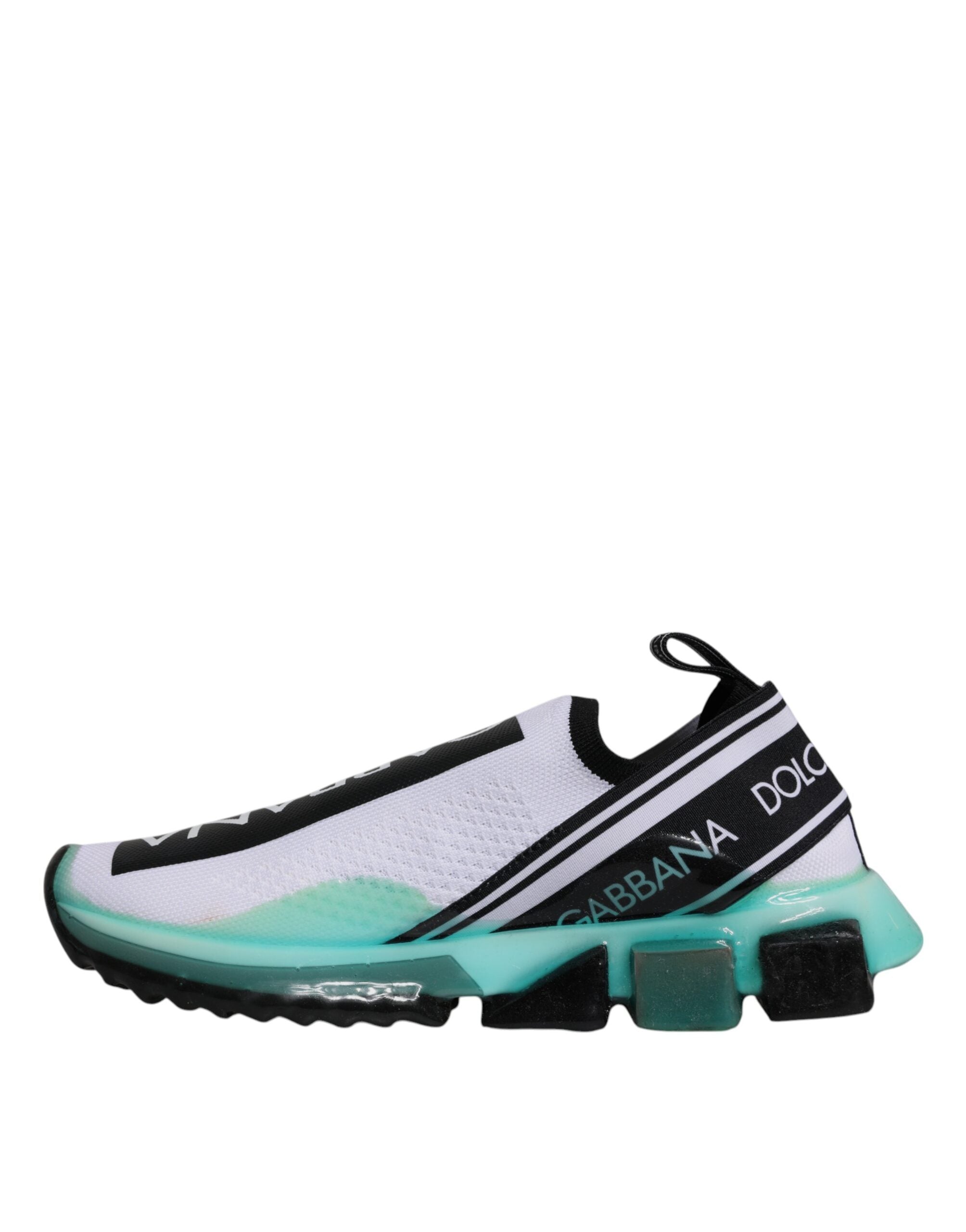 Dolce & Gabbana White Blue Sorrento Slip On Sneakers Men's Shoes