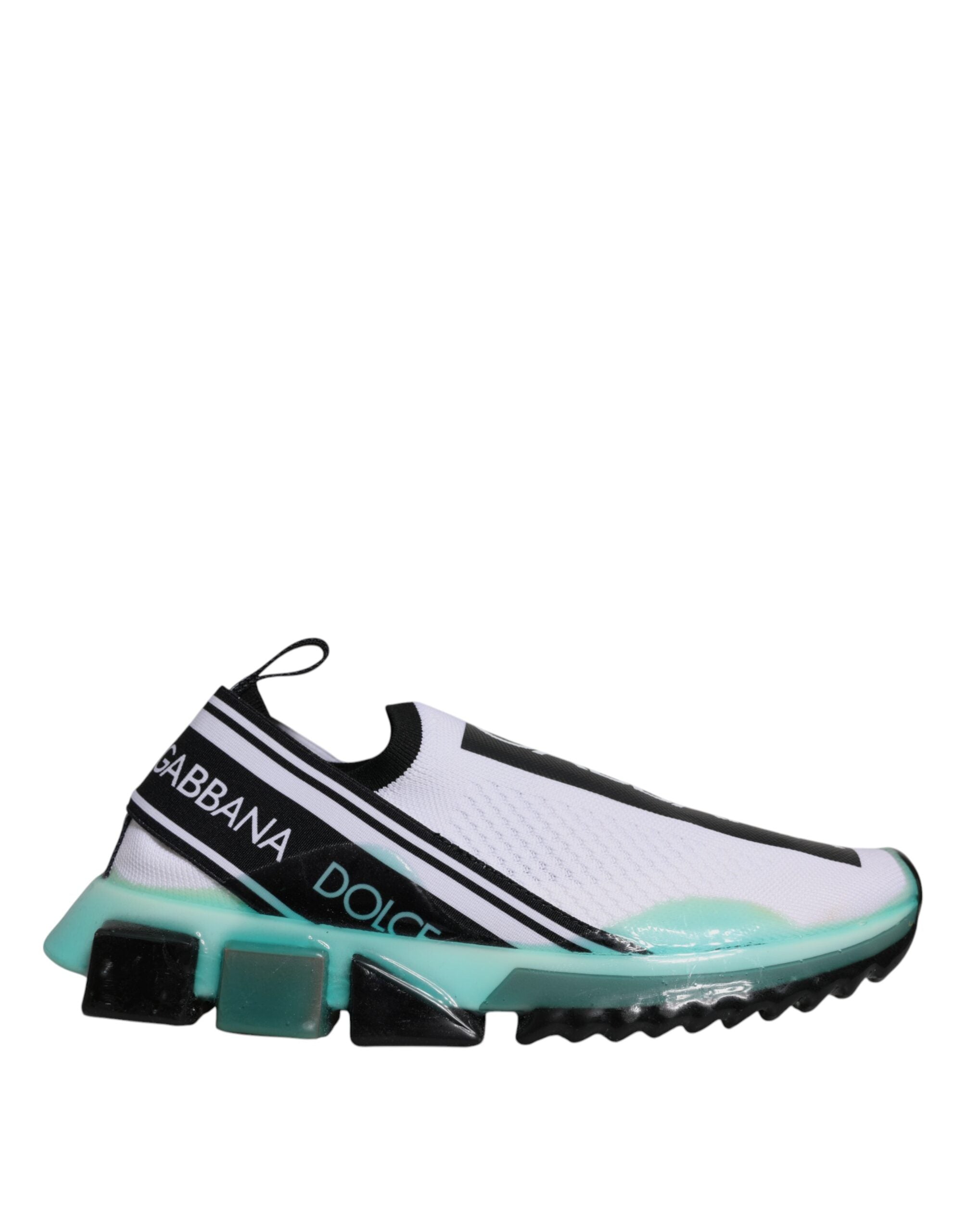 Dolce & Gabbana White Blue Sorrento Slip On Sneakers Men's Shoes