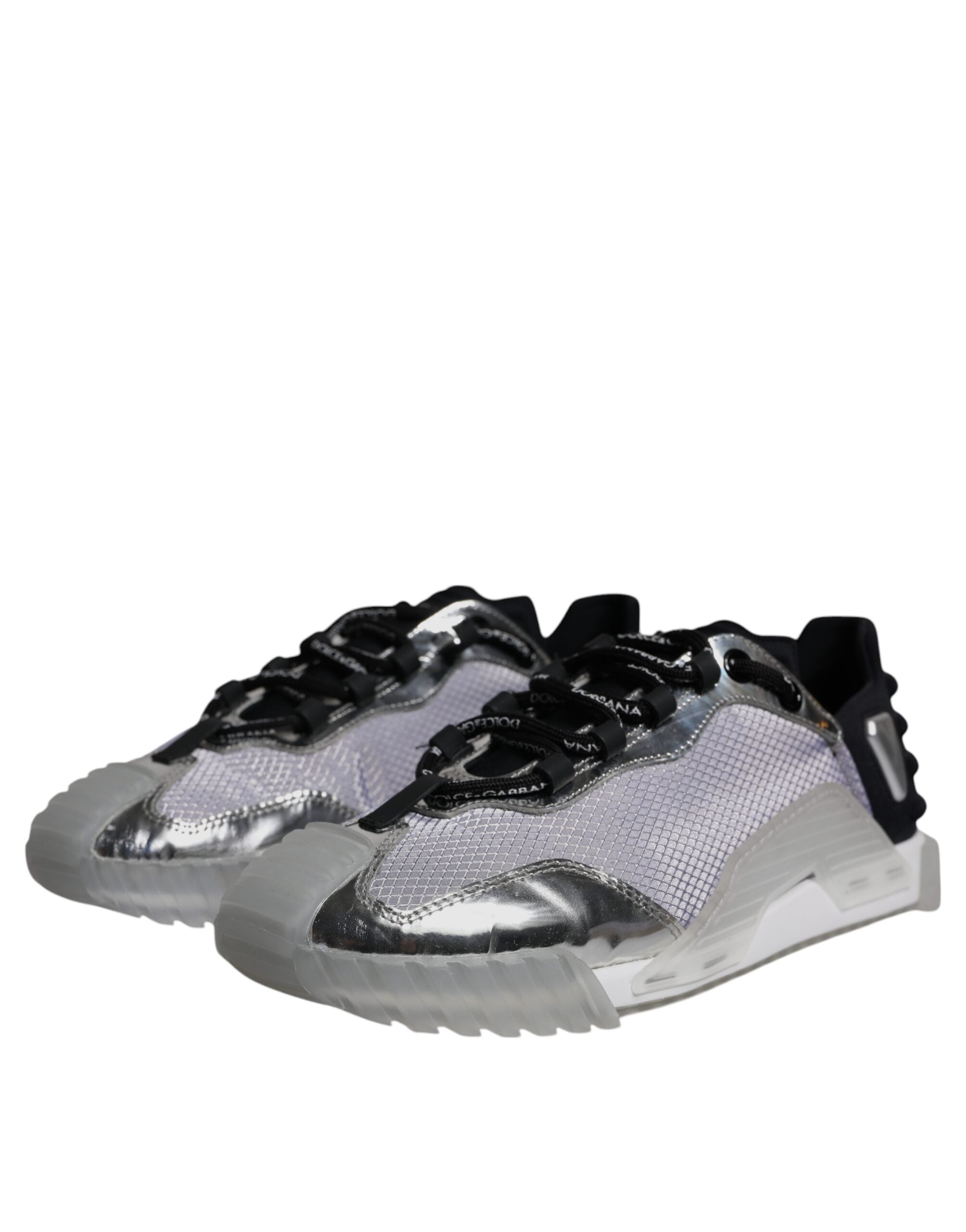 Dolce & Gabbana Silver Black Nylon NS1 Low Top Sneakers Men's Shoes (Pre-Owned)