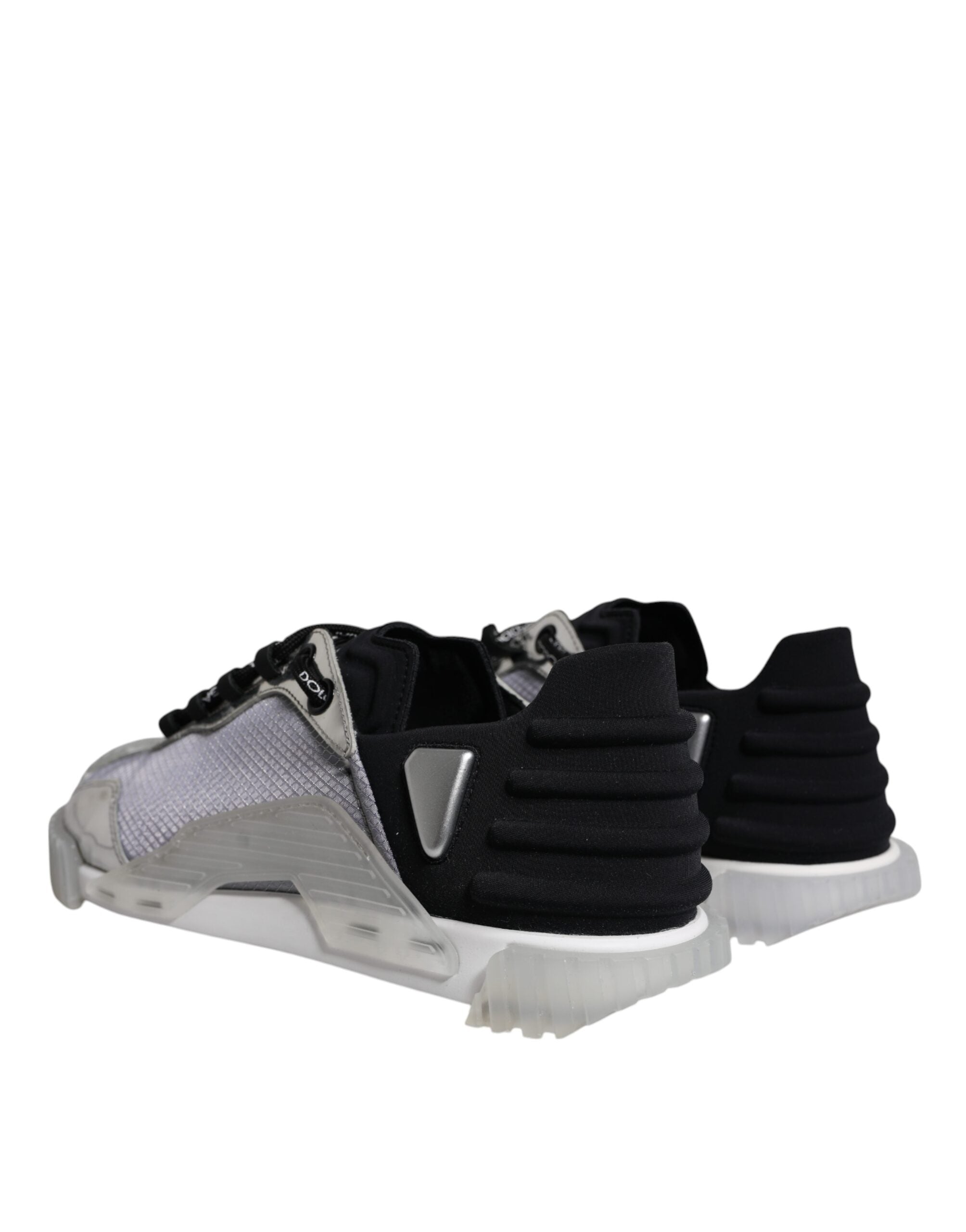 Dolce & Gabbana Silver Black Nylon NS1 Low Top Sneakers Men's Shoes (Pre-Owned)