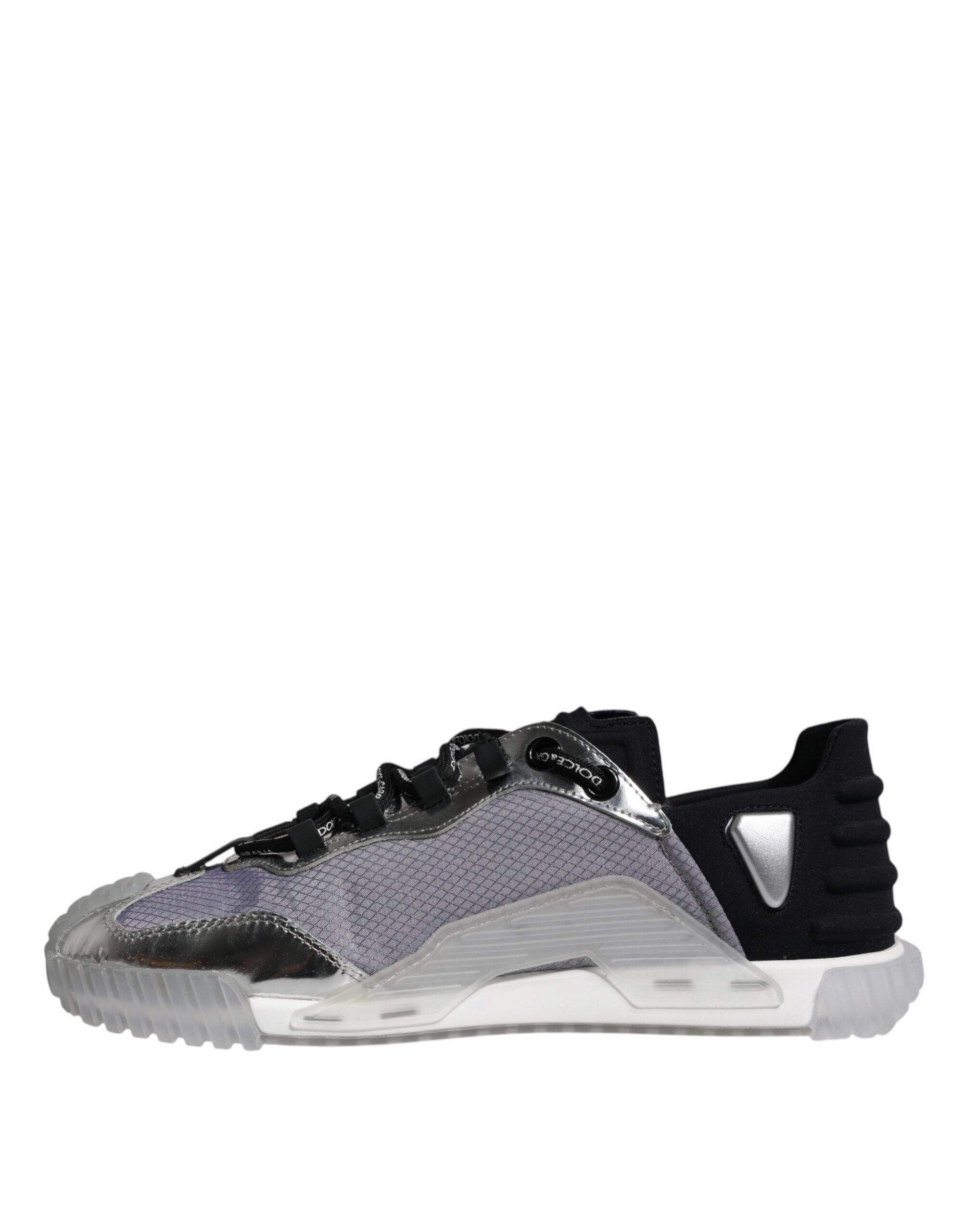 Dolce & Gabbana Silver Black Nylon NS1 Low Top Sneakers Men's Shoes (Pre-Owned)