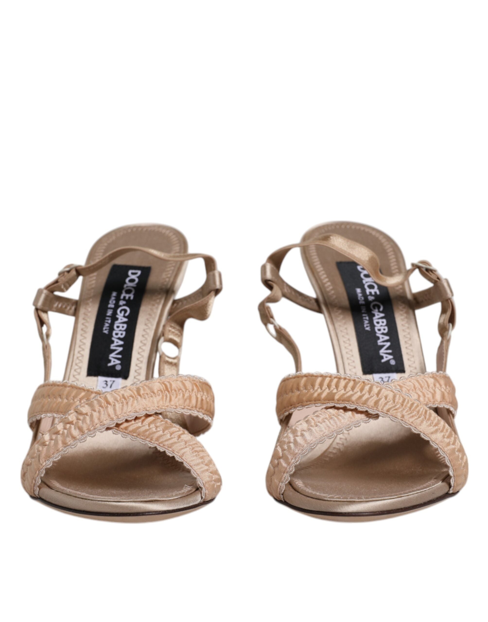 Dolce & Gabbana Beige Keira Slingback Heels Sandals Women's Shoes
