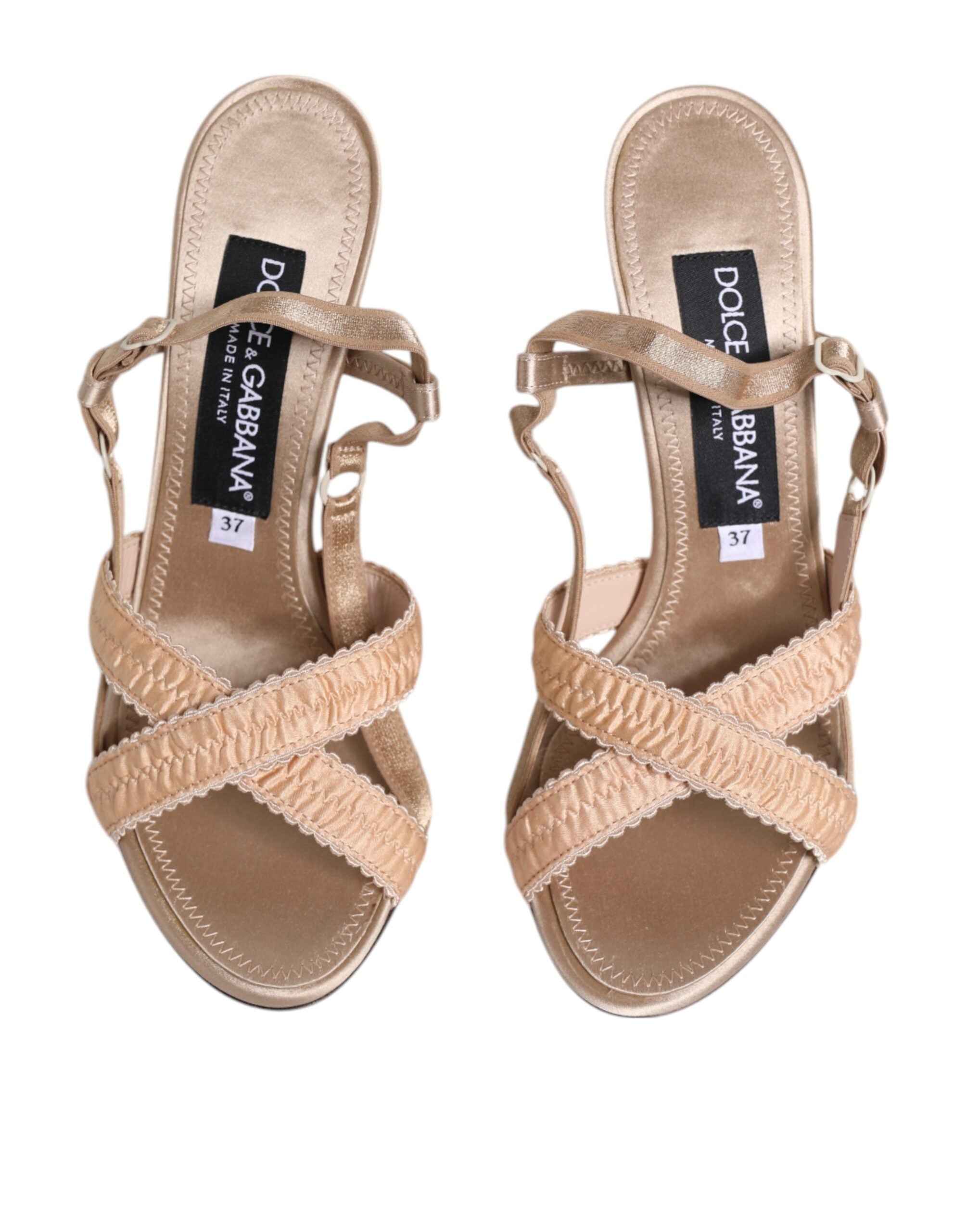 Dolce & Gabbana Beige Keira Slingback Heels Sandals Women's Shoes