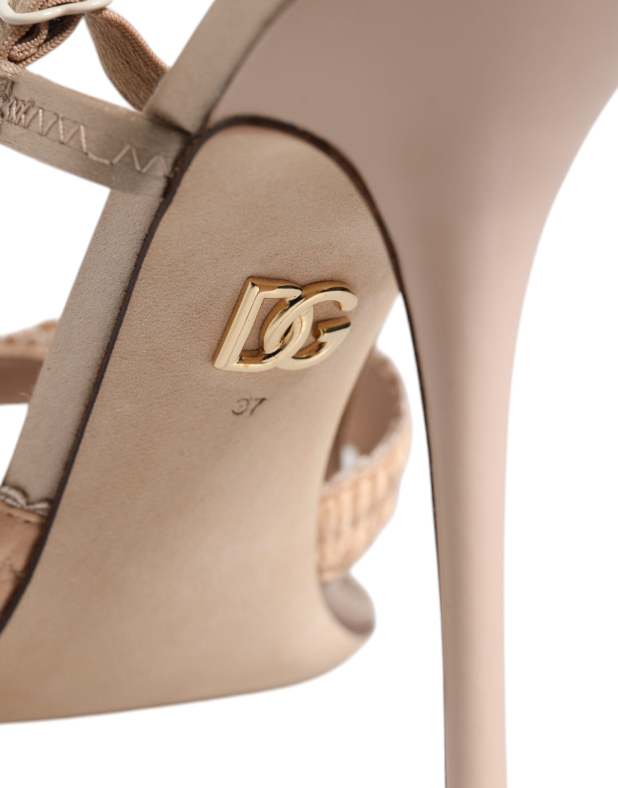 Dolce & Gabbana Beige Keira Slingback Heels Sandals Women's Shoes