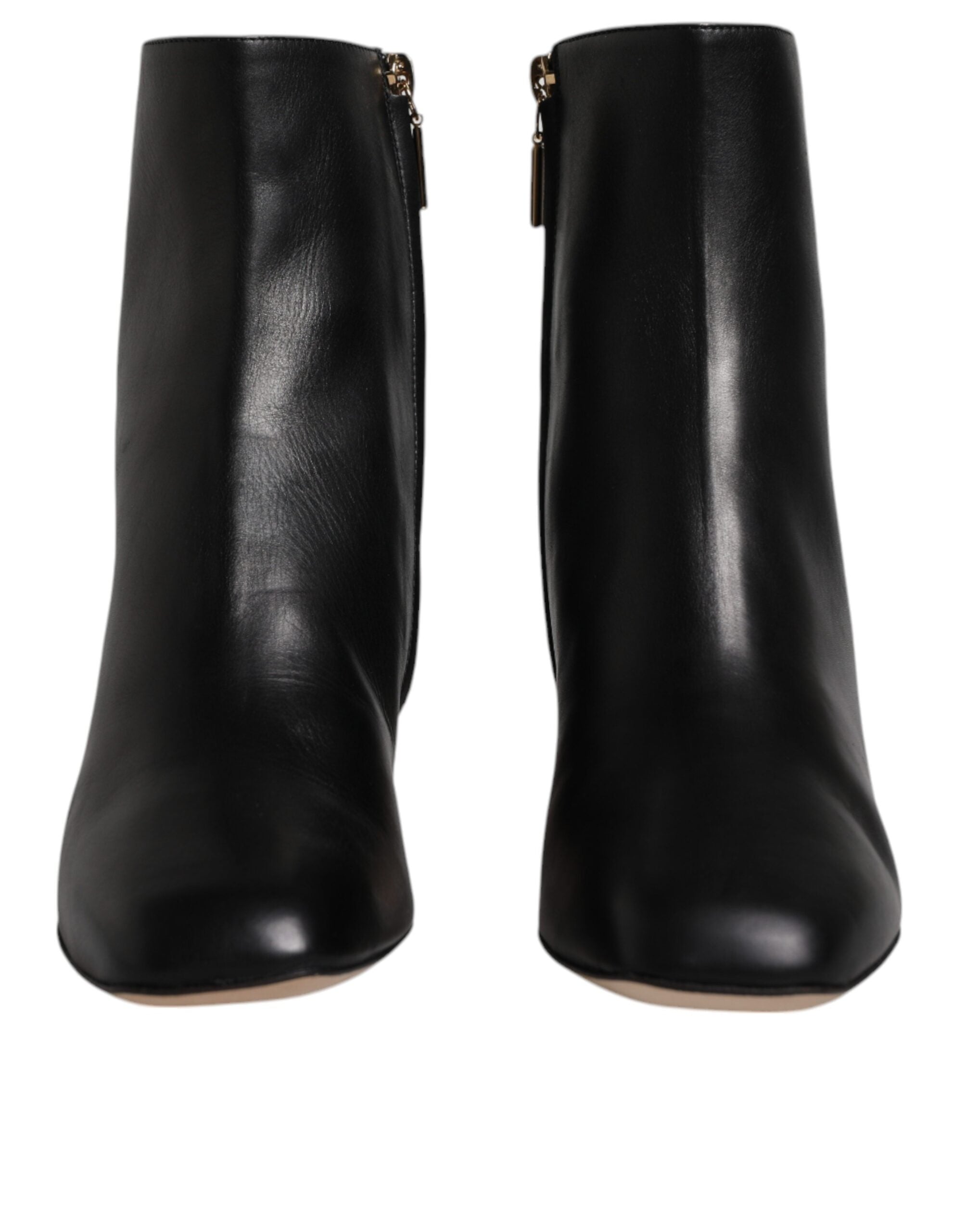 Dolce & Gabbana Black Jackie Leather Mid Calf Boots Women's Shoes