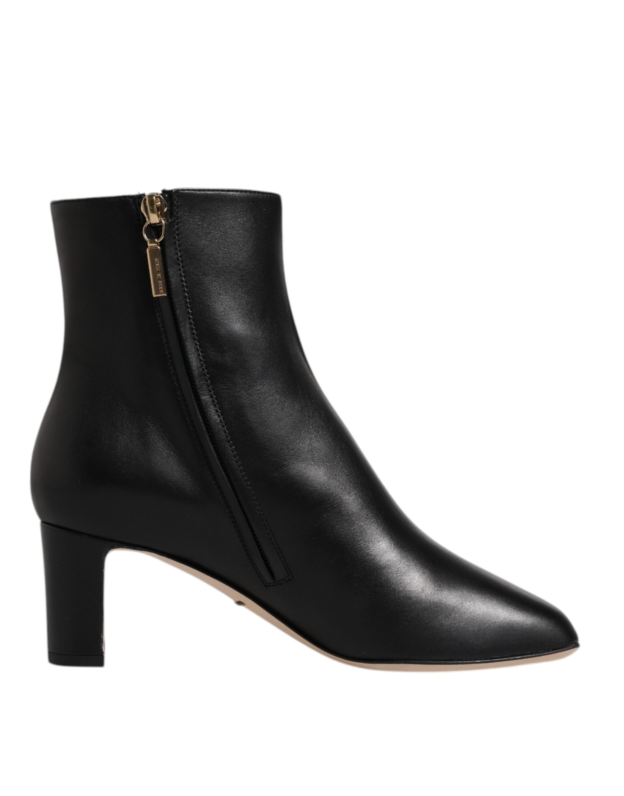 Dolce & Gabbana Black Jackie Leather Mid Calf Boots Women's Shoes