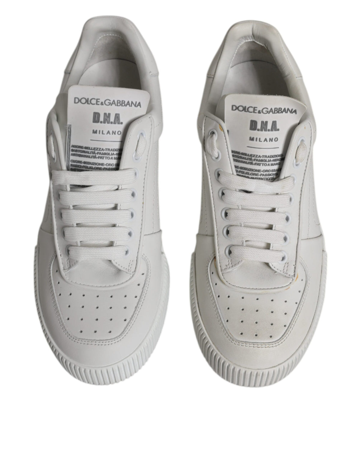 Dolce & Gabbana White Miami Leather Low Top Sneakers Women's Shoes (Pre-Owned)