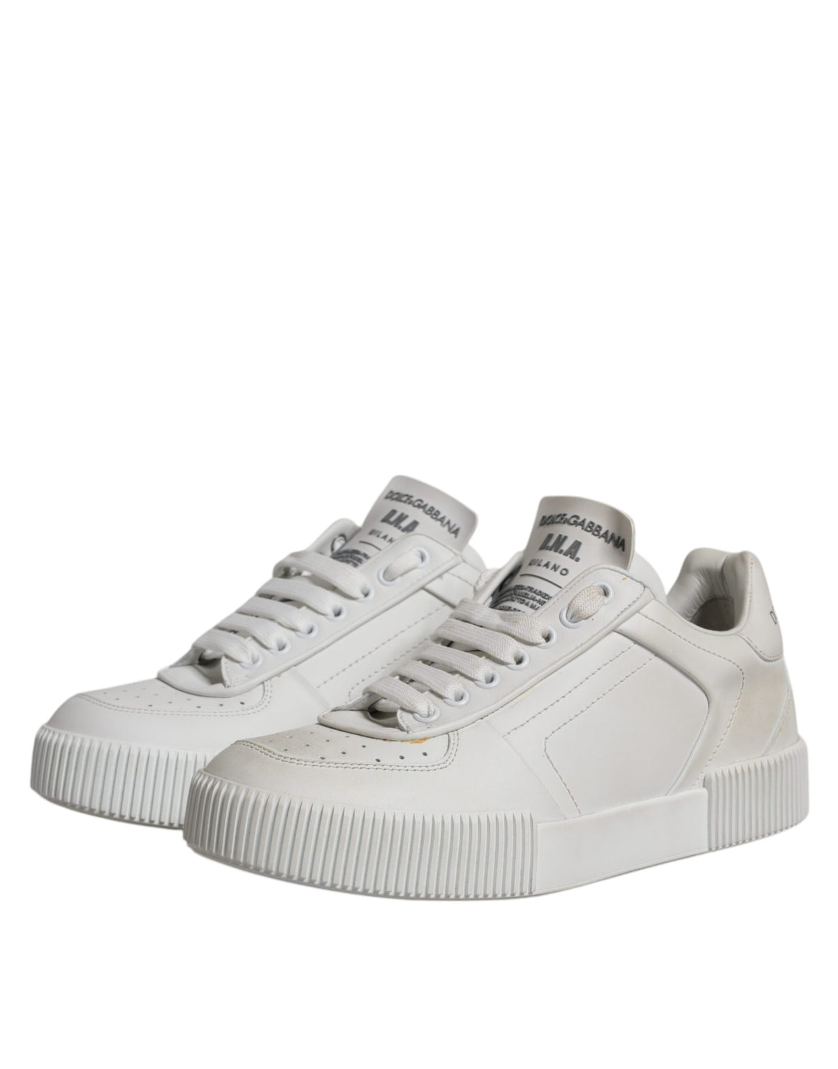 Dolce & Gabbana White Miami Leather Low Top Sneakers Women's Shoes (Pre-Owned)