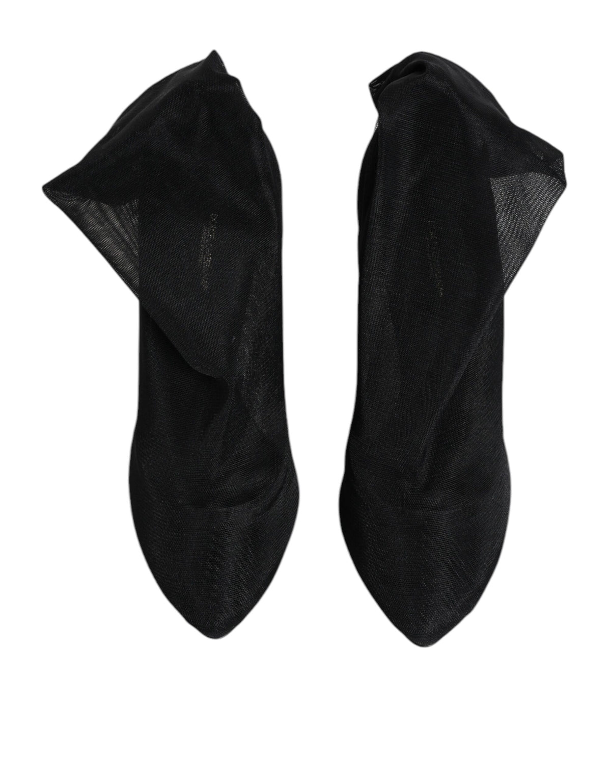 Dolce & Gabbana Black Silk Stretch Mesh Sock Boots Women's Shoes (Pre-Owned)