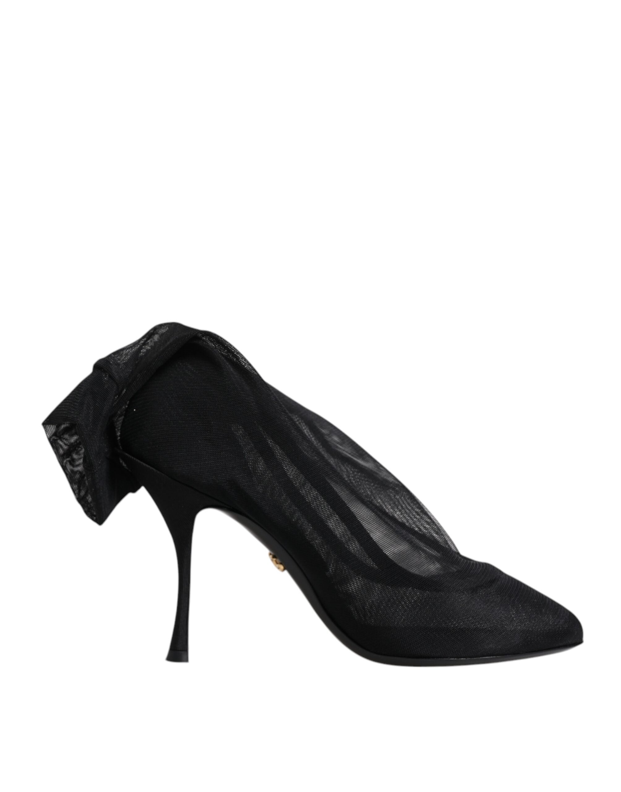 Dolce & Gabbana Black Silk Stretch Mesh Sock Boots Women's Shoes (Pre-Owned)