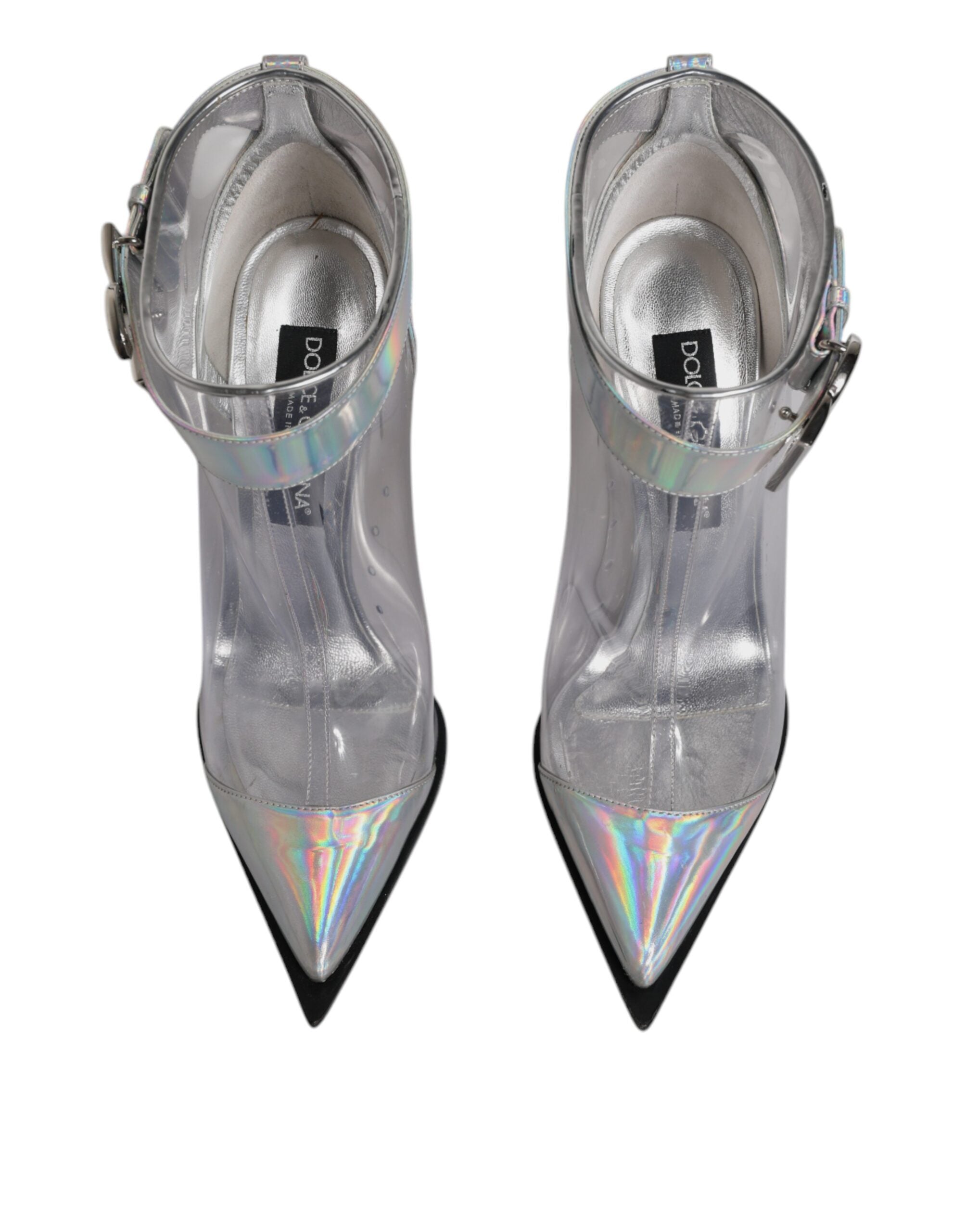 Dolce & Gabbana Silver Iridescent Pointed Short Boots Women's Shoes (Pre-Owned)