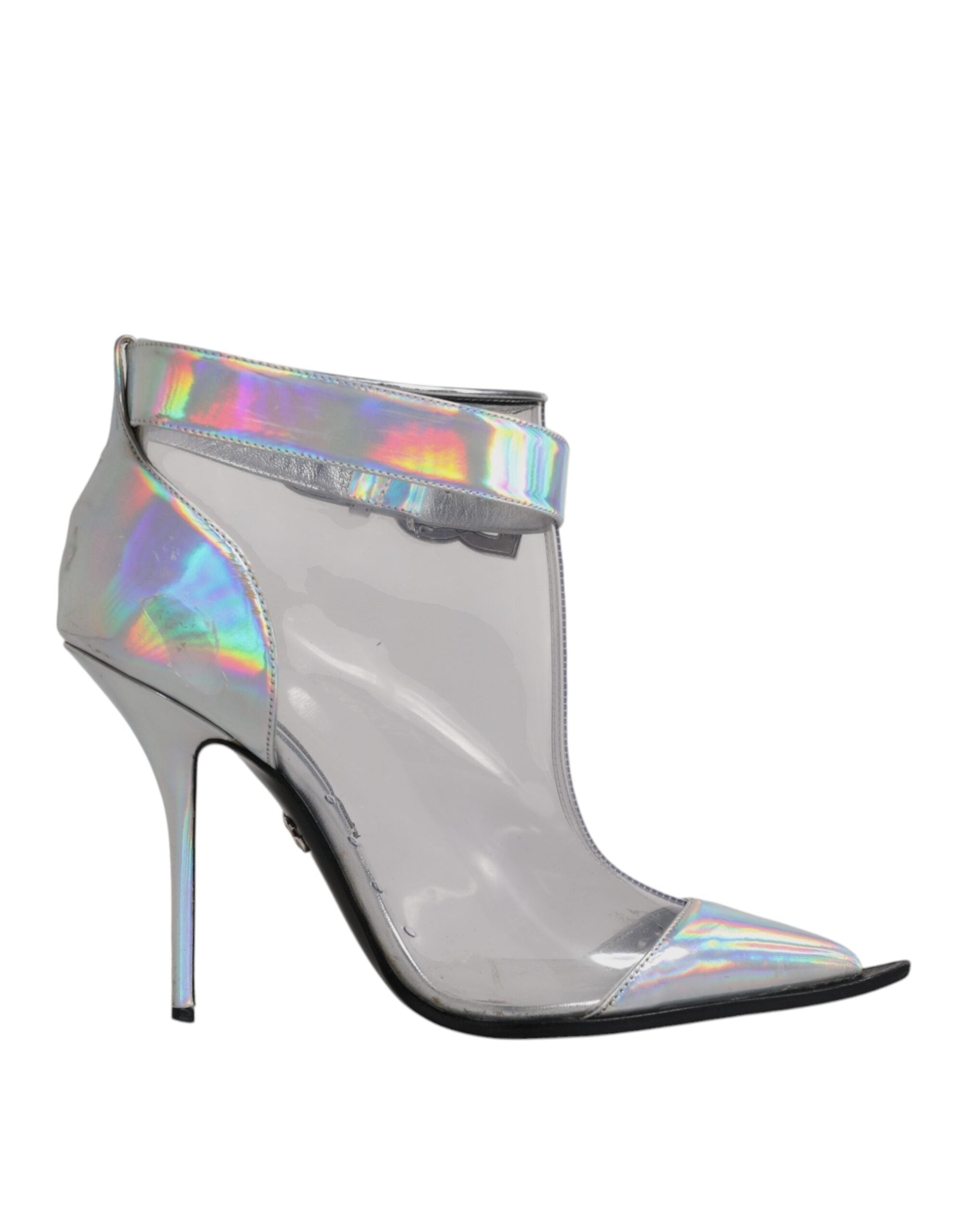 Dolce & Gabbana Silver Iridescent Pointed Short Boots Women's Shoes (Pre-Owned)