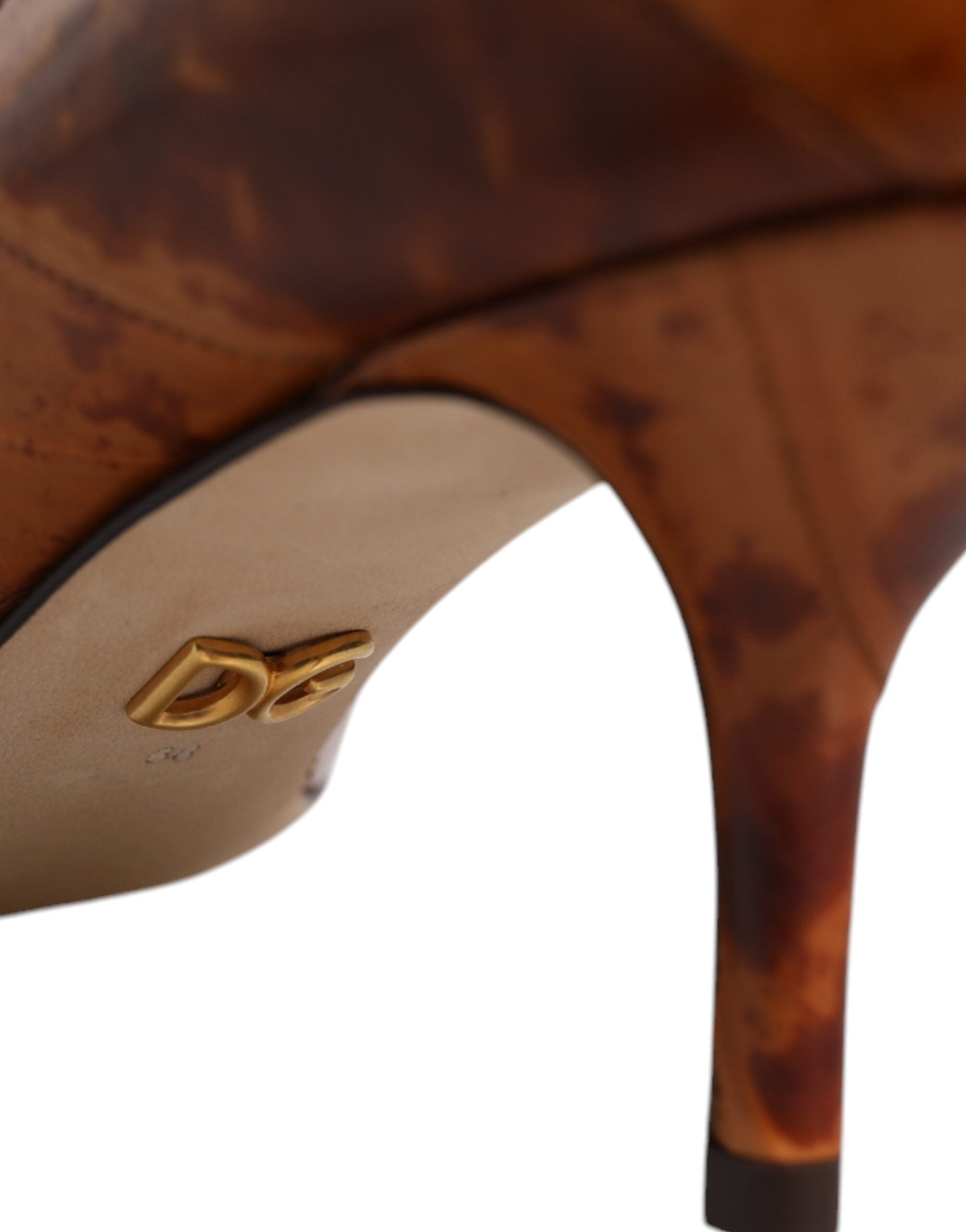 Dolce & Gabbana Brown Leather Kitten Heels Pumps Women's Shoes (Pre-Owned)