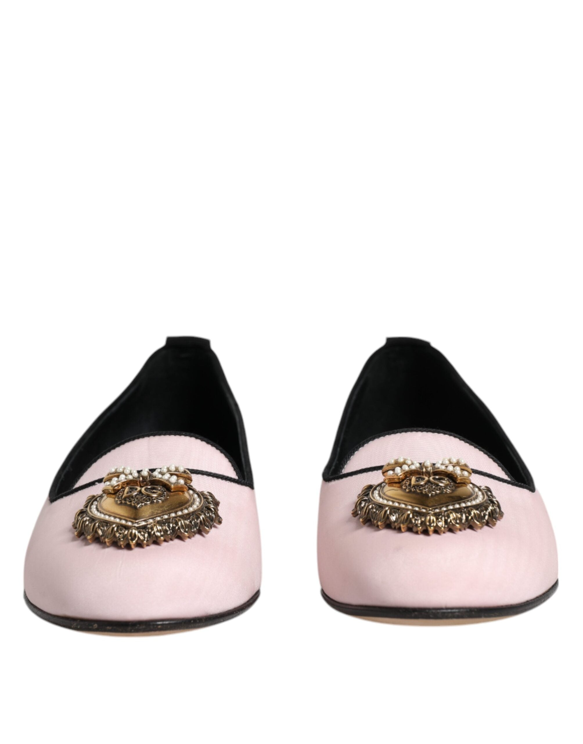 Dolce & Gabbana Light Pink Velvet Slip On Loafers Flats Women's Shoes (Pre-Owned)
