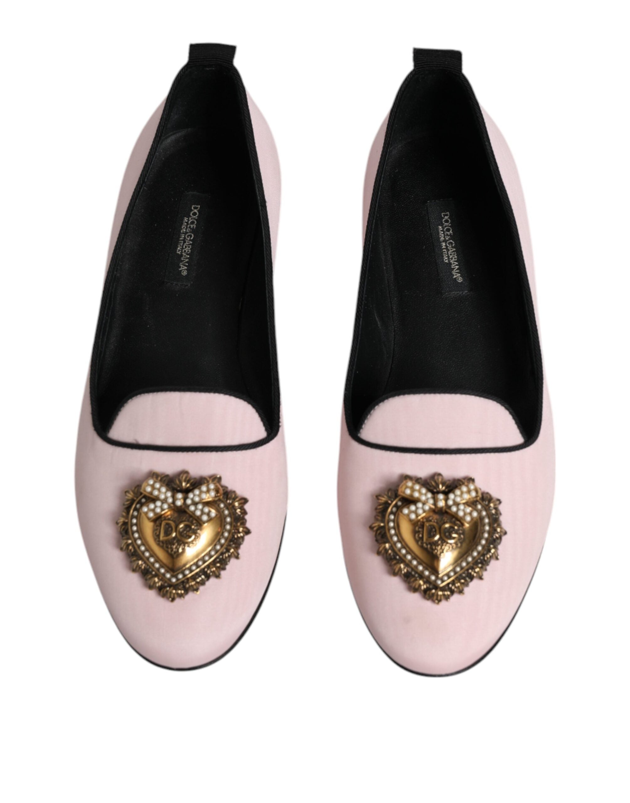 Dolce & Gabbana Light Pink Velvet Slip On Loafers Flats Women's Shoes (Pre-Owned)