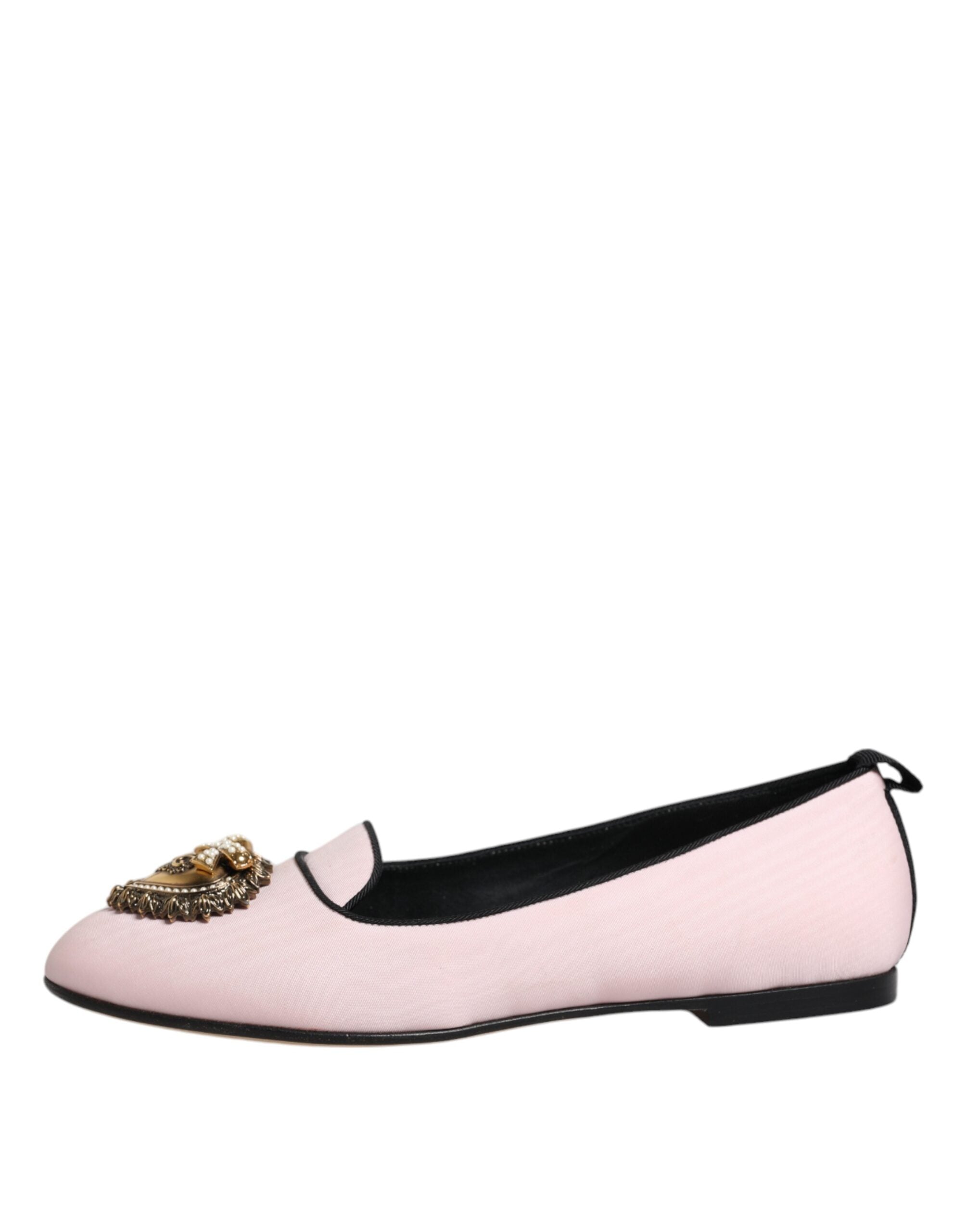 Dolce & Gabbana Light Pink Velvet Slip On Loafers Flats Women's Shoes (Pre-Owned)