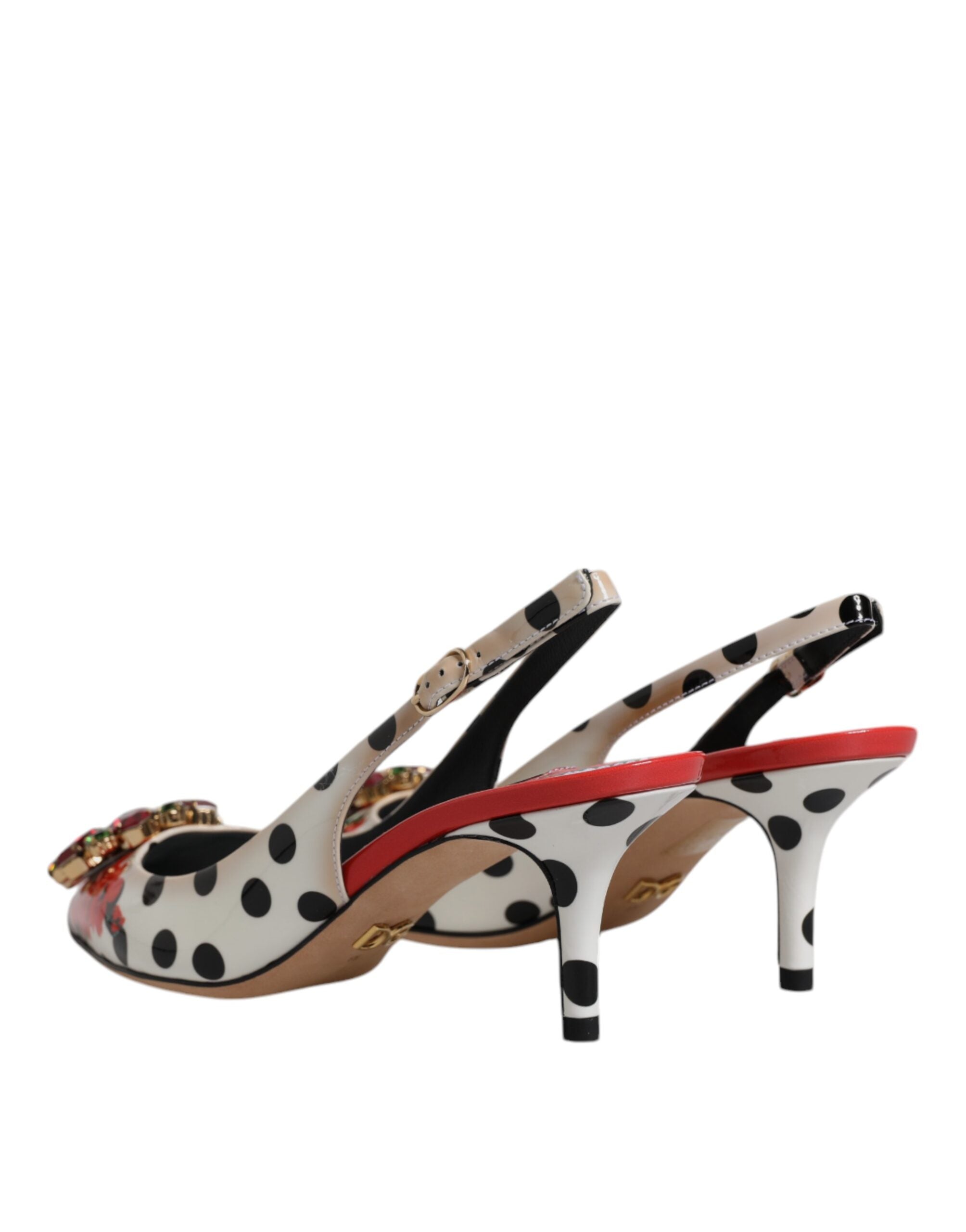 Dolce & Gabbana Multicolor Leather Crystal Heels Slingback Women's Shoes (Pre-Owned)