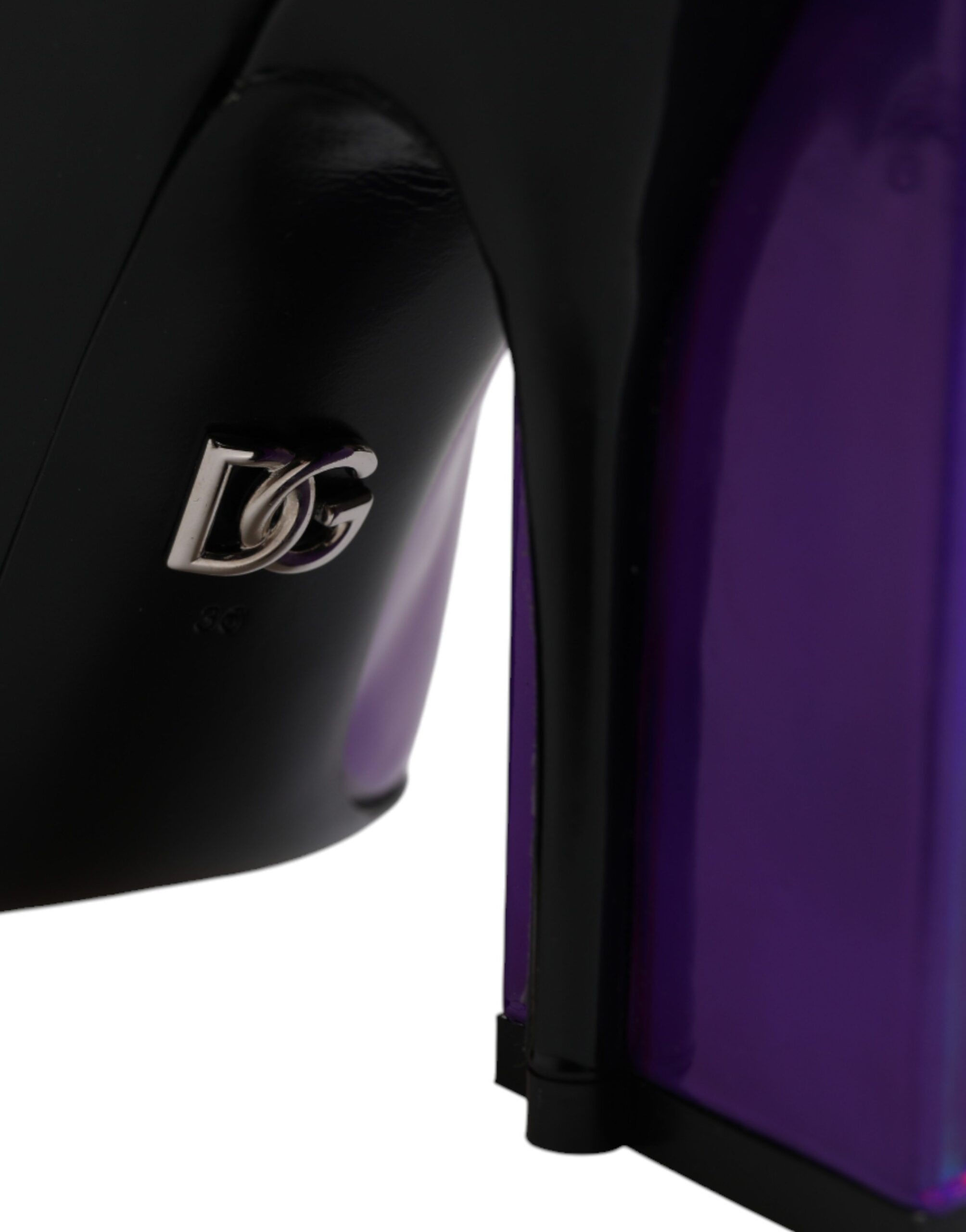 Dolce & Gabbana Purple Black Pointed Ankle Boots Women's Shoes