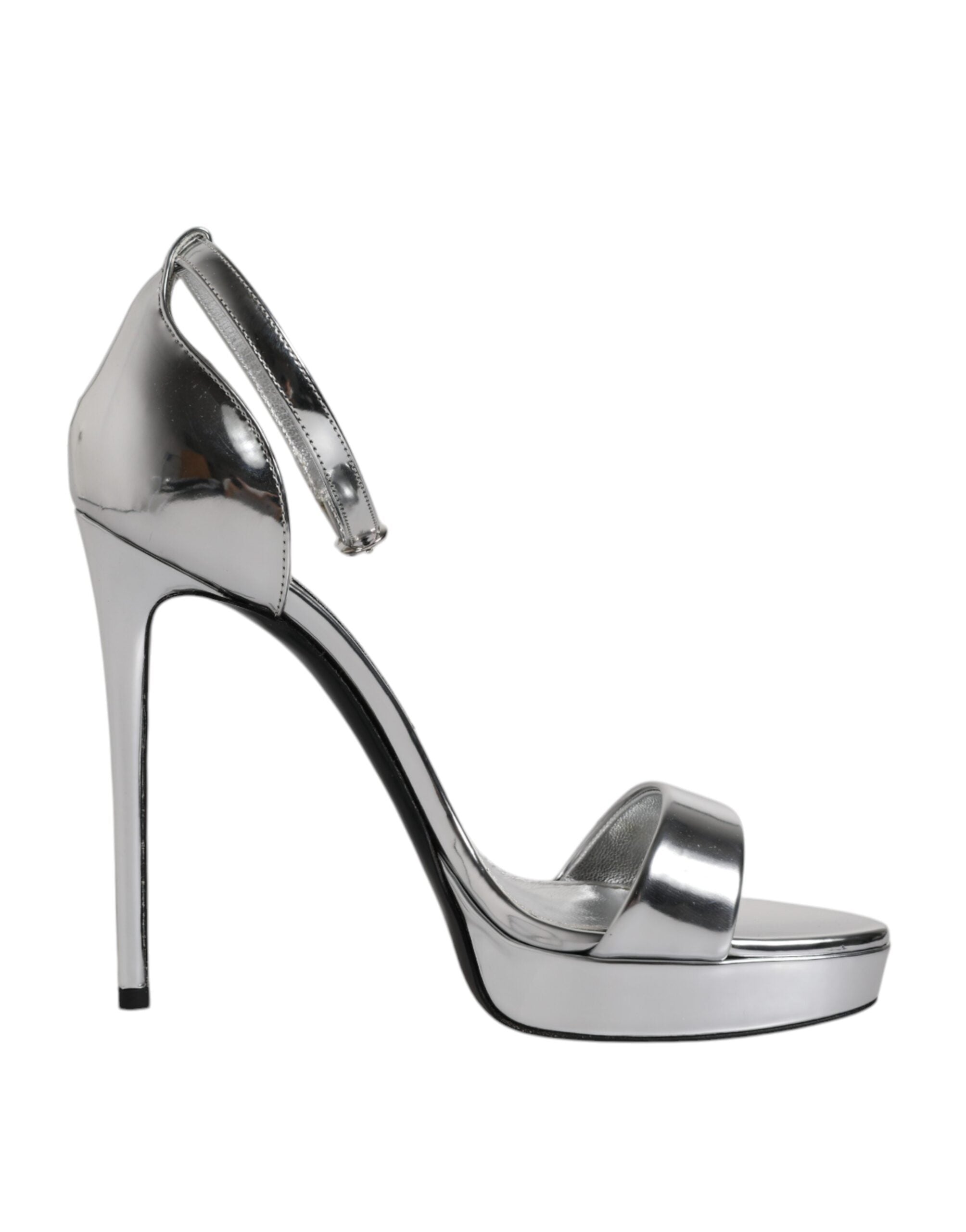 Dolce & Gabbana Silver KEIRA Heels Ankle Strap Sandals Women's Shoes (Pre-Owned)