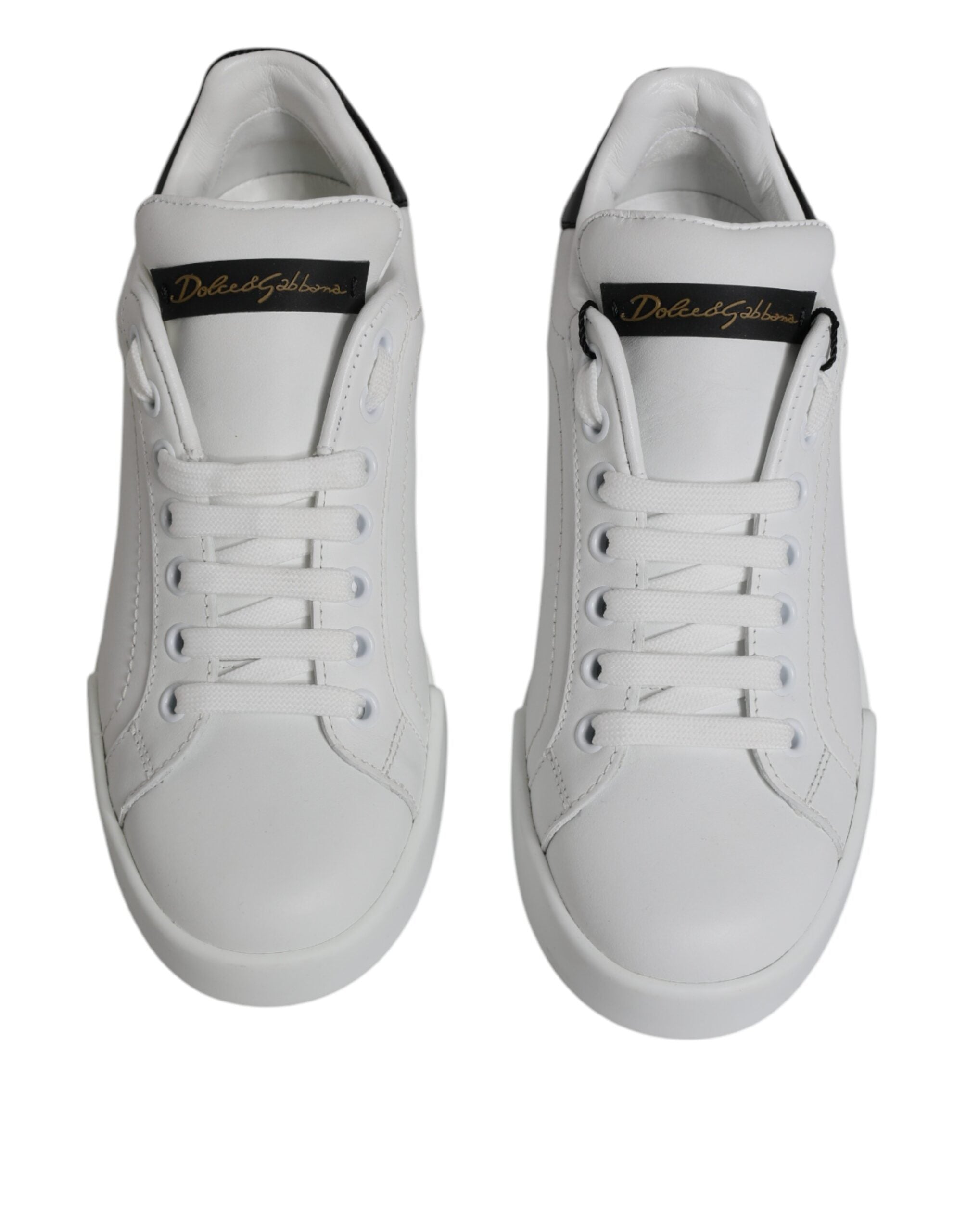 Dolce & Gabbana White Leather Classic Low Top Sneakers Women's Shoes