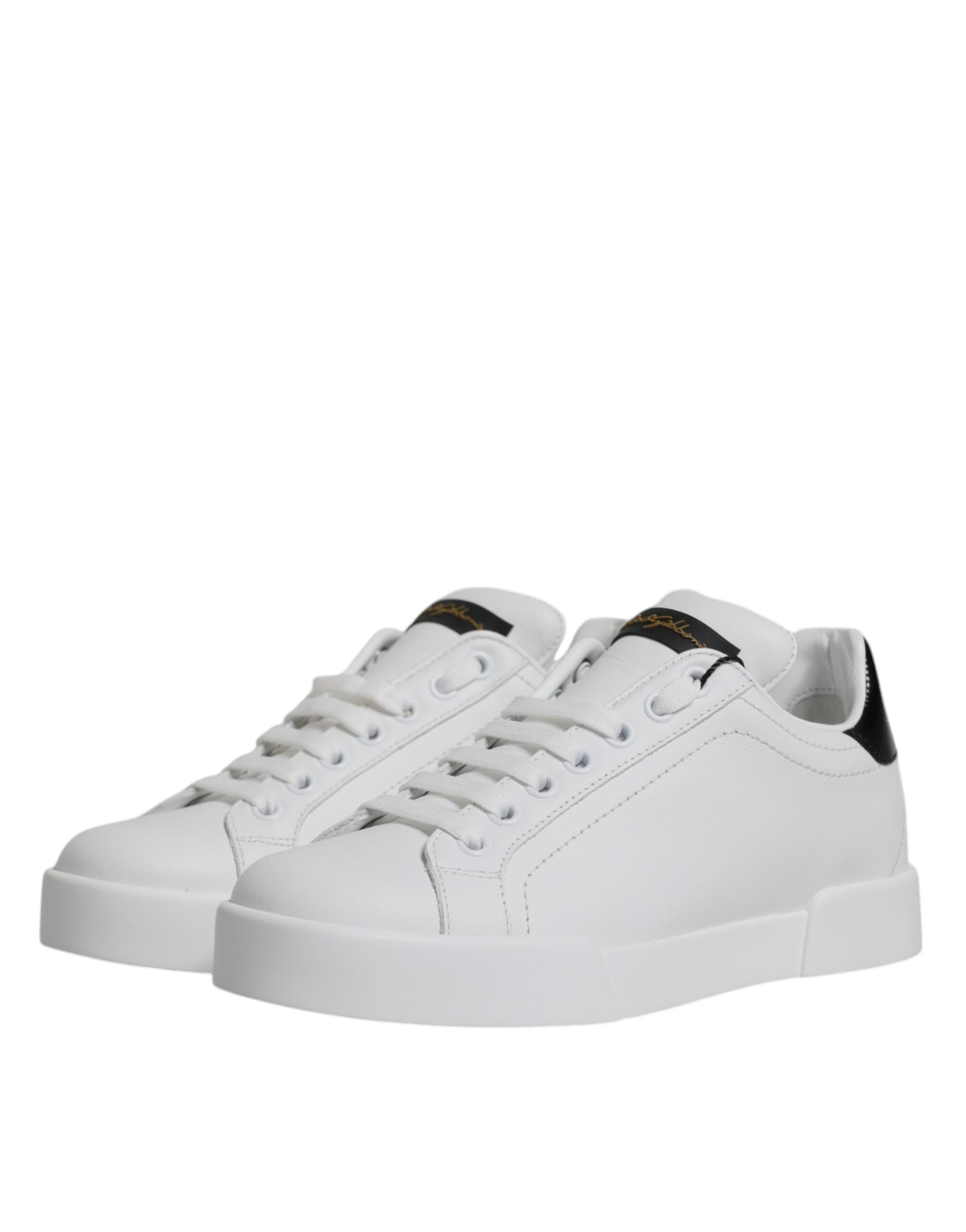 Dolce & Gabbana White Leather Classic Low Top Sneakers Women's Shoes