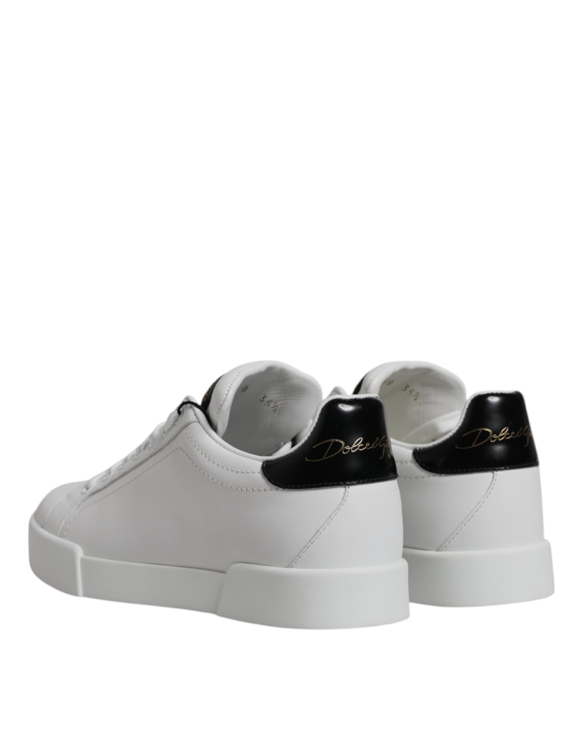 Dolce & Gabbana White Leather Classic Low Top Sneakers Women's Shoes