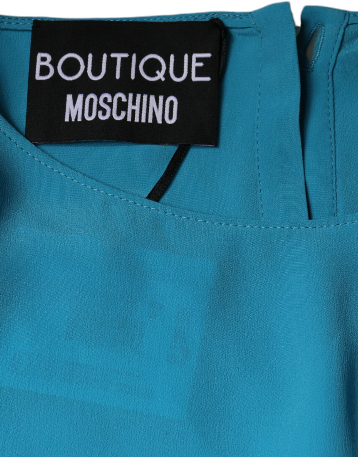 Boutique Moschino Blue Round Neckline Long Sleeves Blouse Women's Top (Pre-Owned)