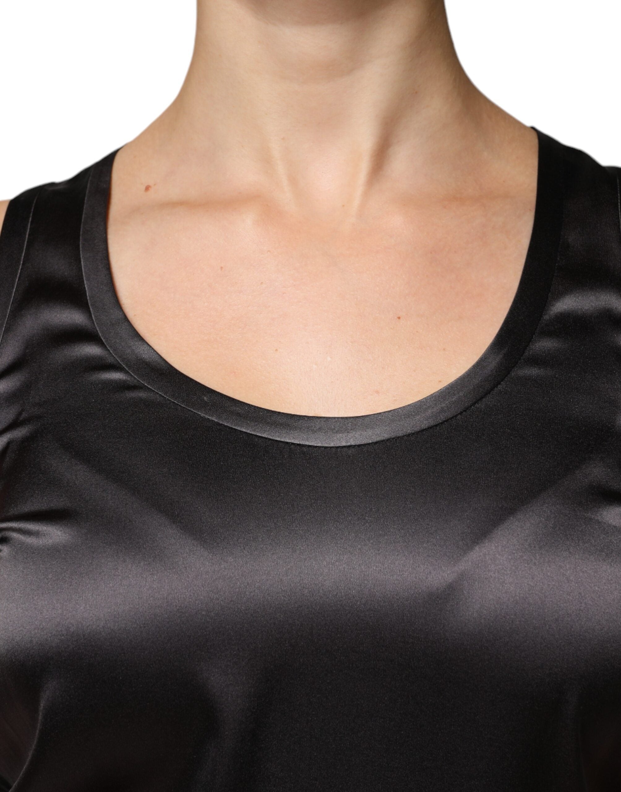 Brunello Cucinelli Black Silk Blend Sleeveless Tank Women's Top (Pre-Owned)