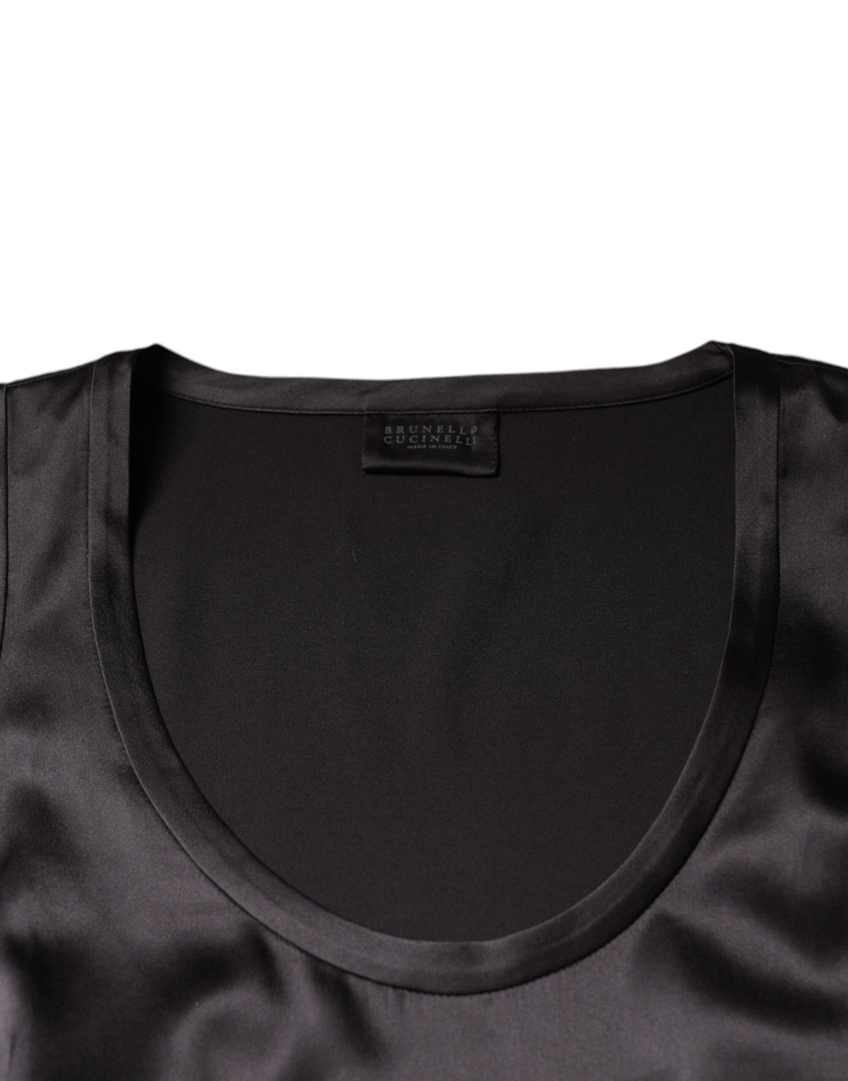Brunello Cucinelli Black Silk Blend Sleeveless Tank Women's Top (Pre-Owned)