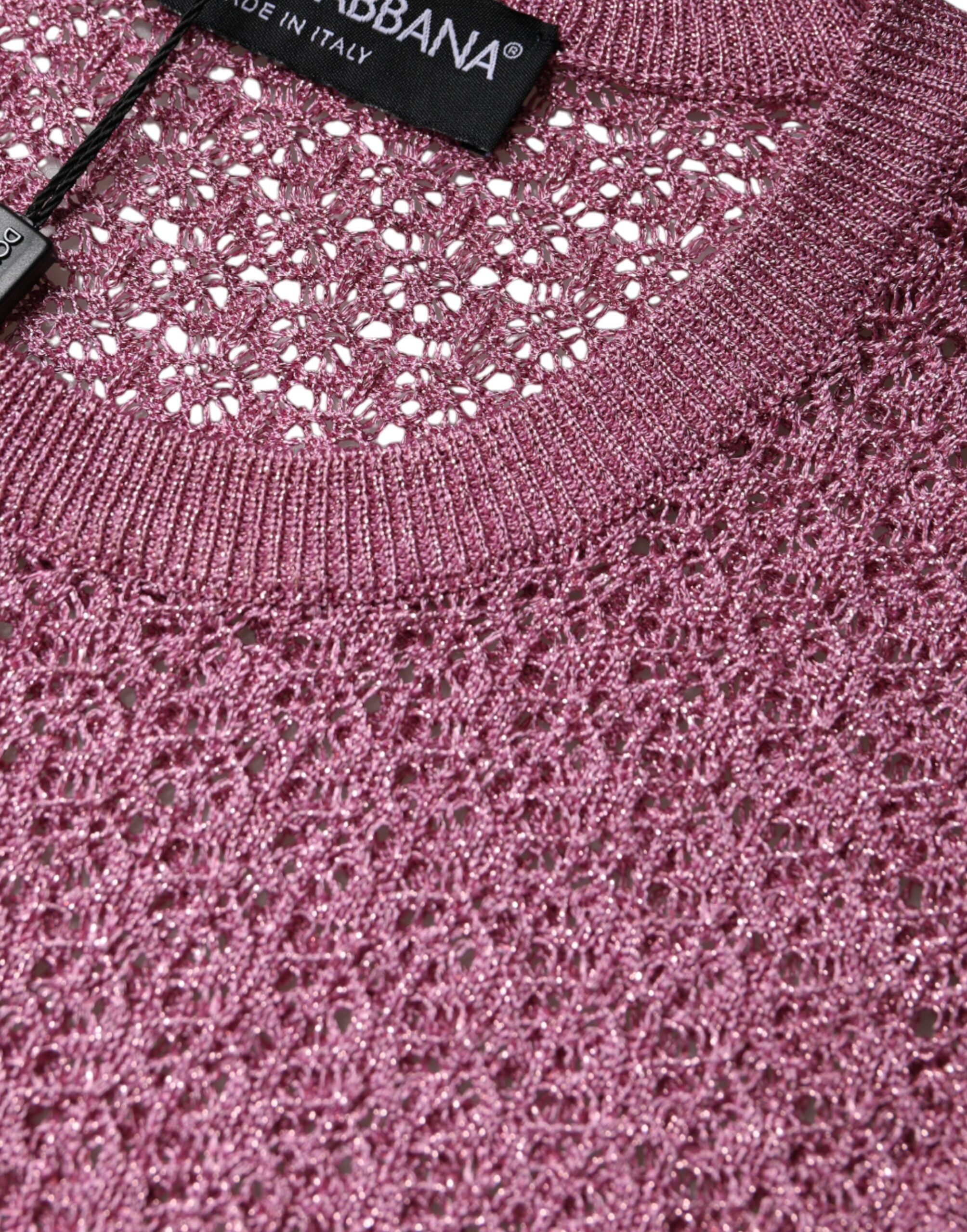Dolce & Gabbana Pink Mesh See Through Sleeveless Tank Women's Top