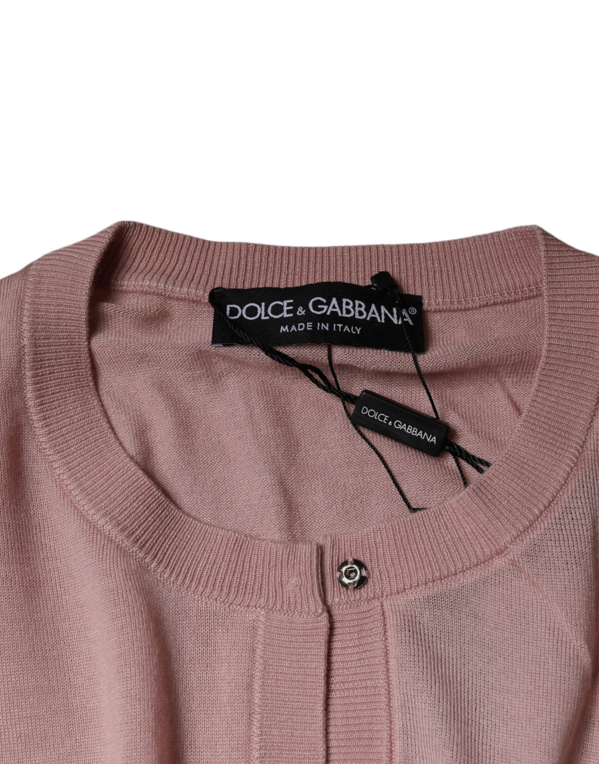 Dolce & Gabbana Pink Wool Knit Button Down Cardigan Women's Sweater (Pre-Owned)